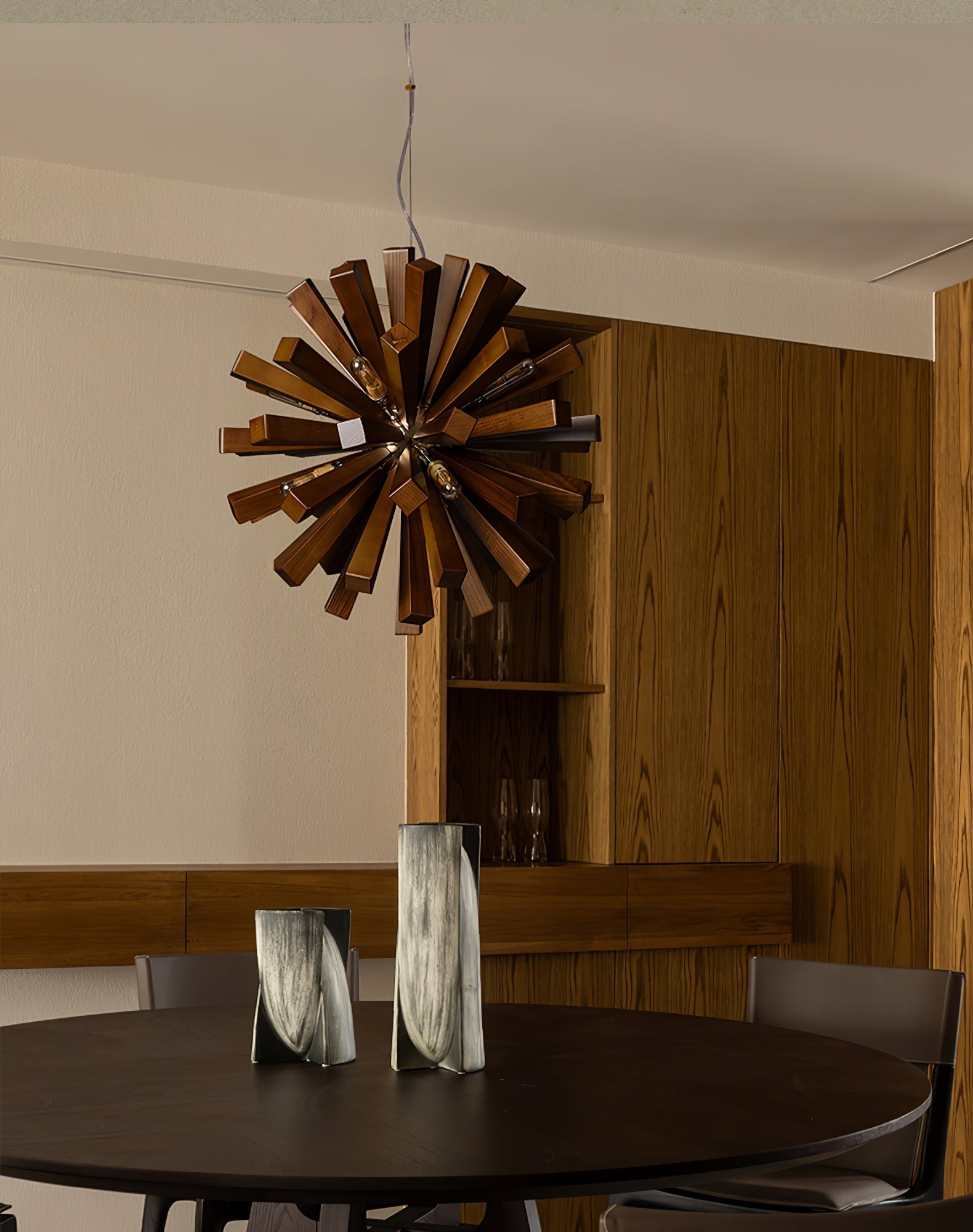 Nova Premium Nordic Art Burst Wood Chandelier - Letslighting