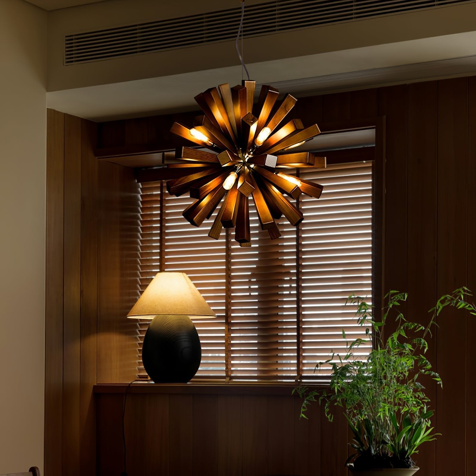 Nova Premium Nordic Art Burst Wood Chandelier - Letslighting