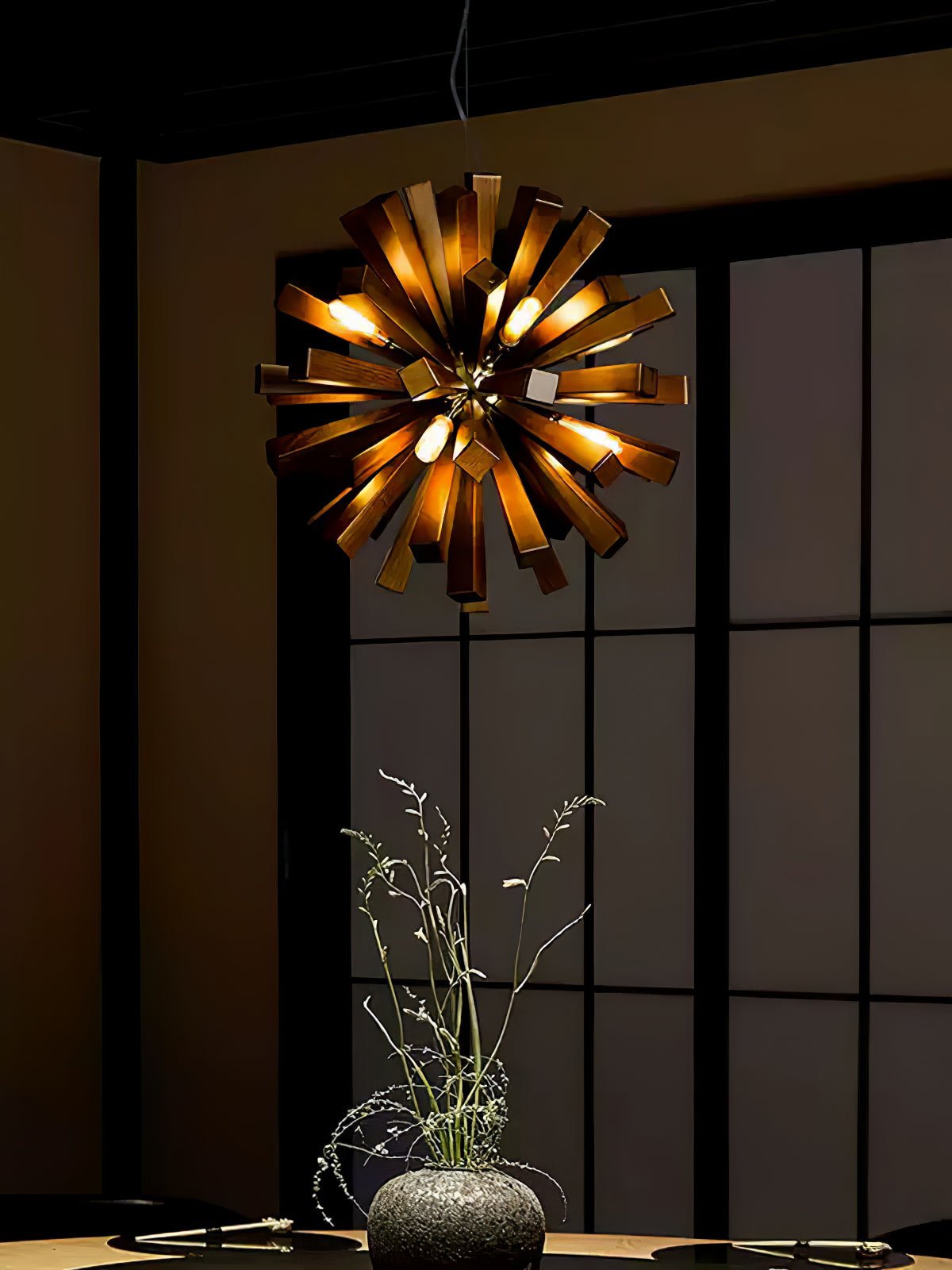 Nova Premium Nordic Art Burst Wood Chandelier - Letslighting