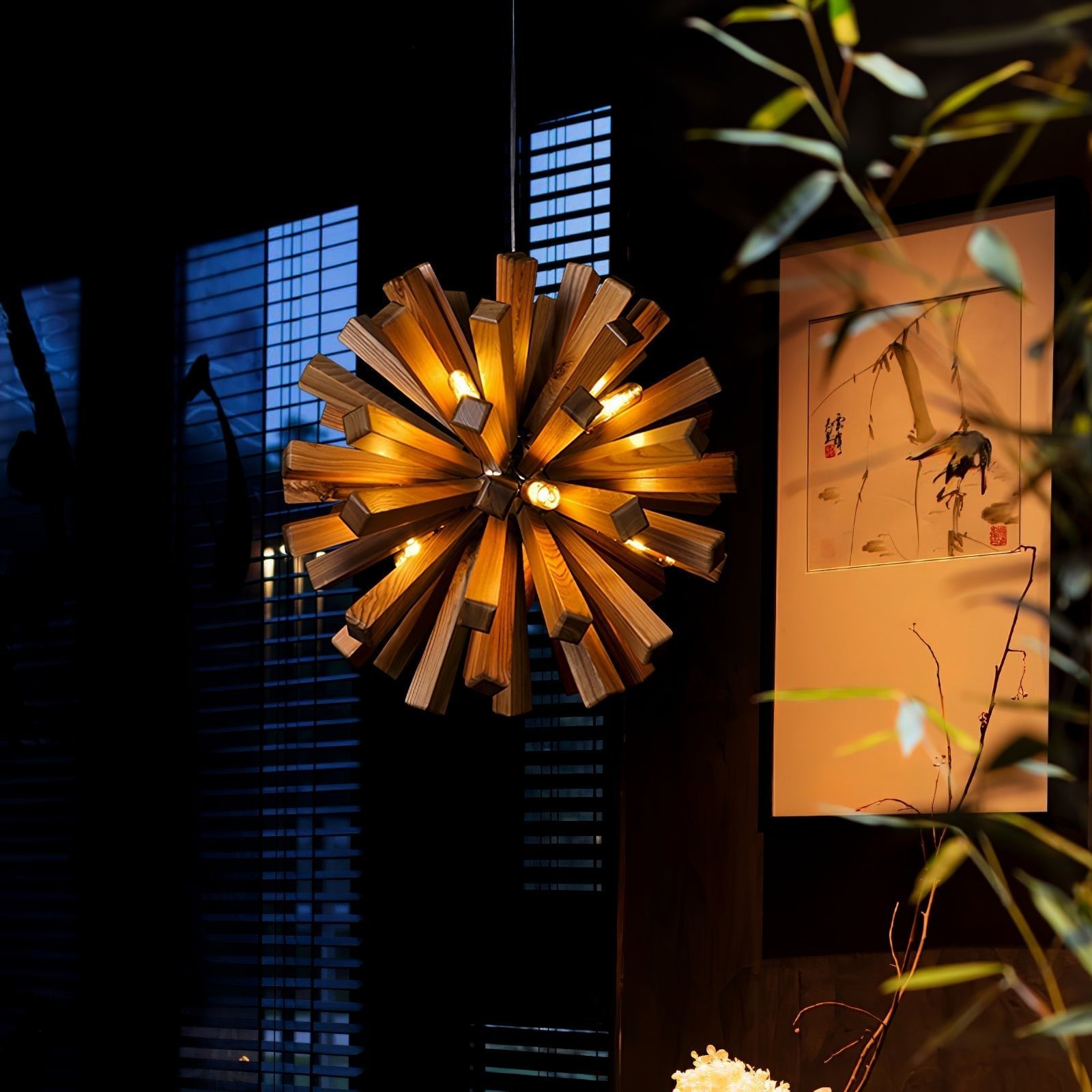 Nova Premium Nordic Art Burst Wood Chandelier - Letslighting