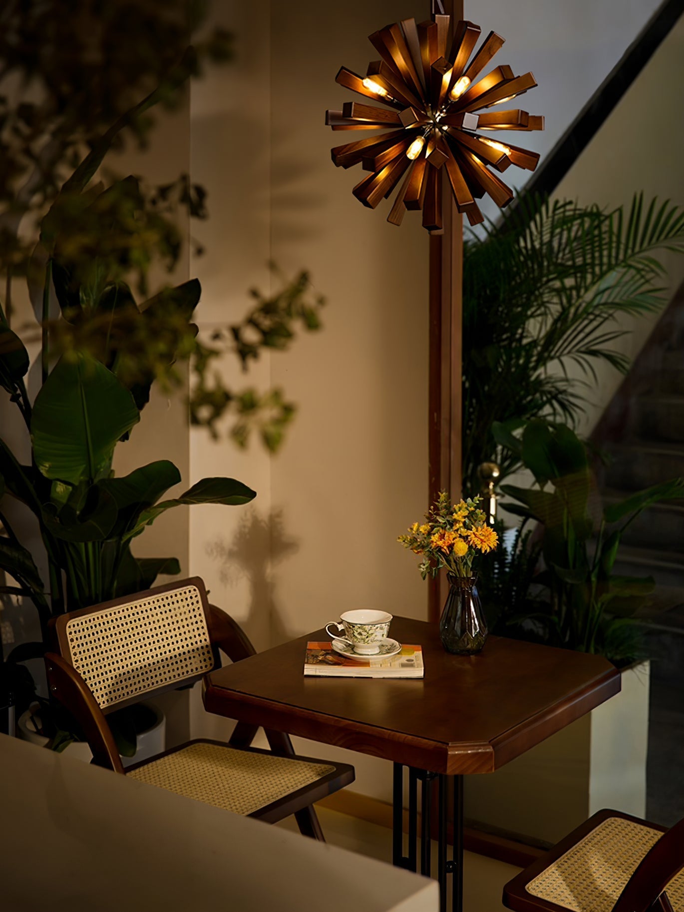 Nova Premium Nordic Art Burst Wood Chandelier - Letslighting