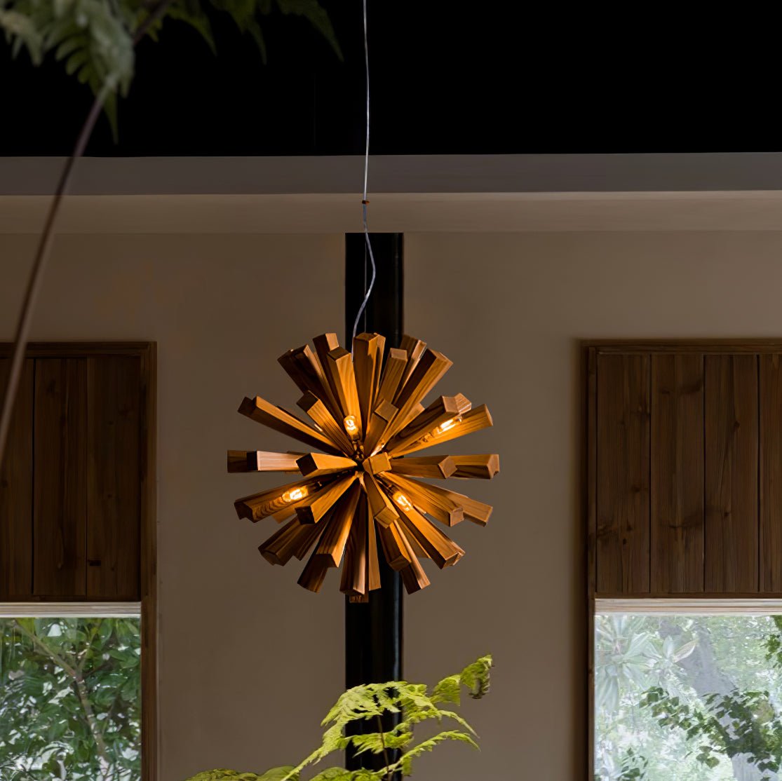 Nova Premium Nordic Art Burst Wood Chandelier - Letslighting