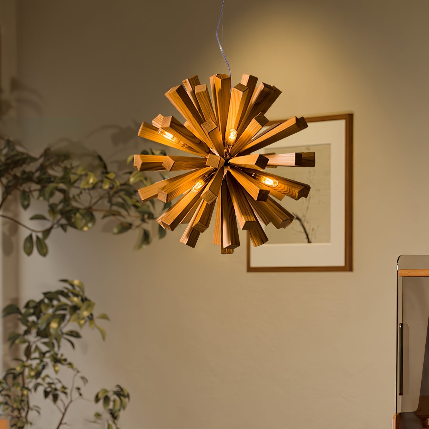 Nova Premium Nordic Art Burst Wood Chandelier - Letslighting