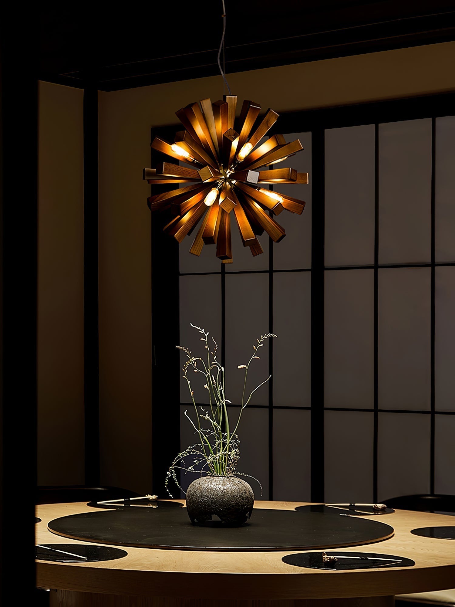 Nova Premium Nordic Art Burst Wood Chandelier - Letslighting