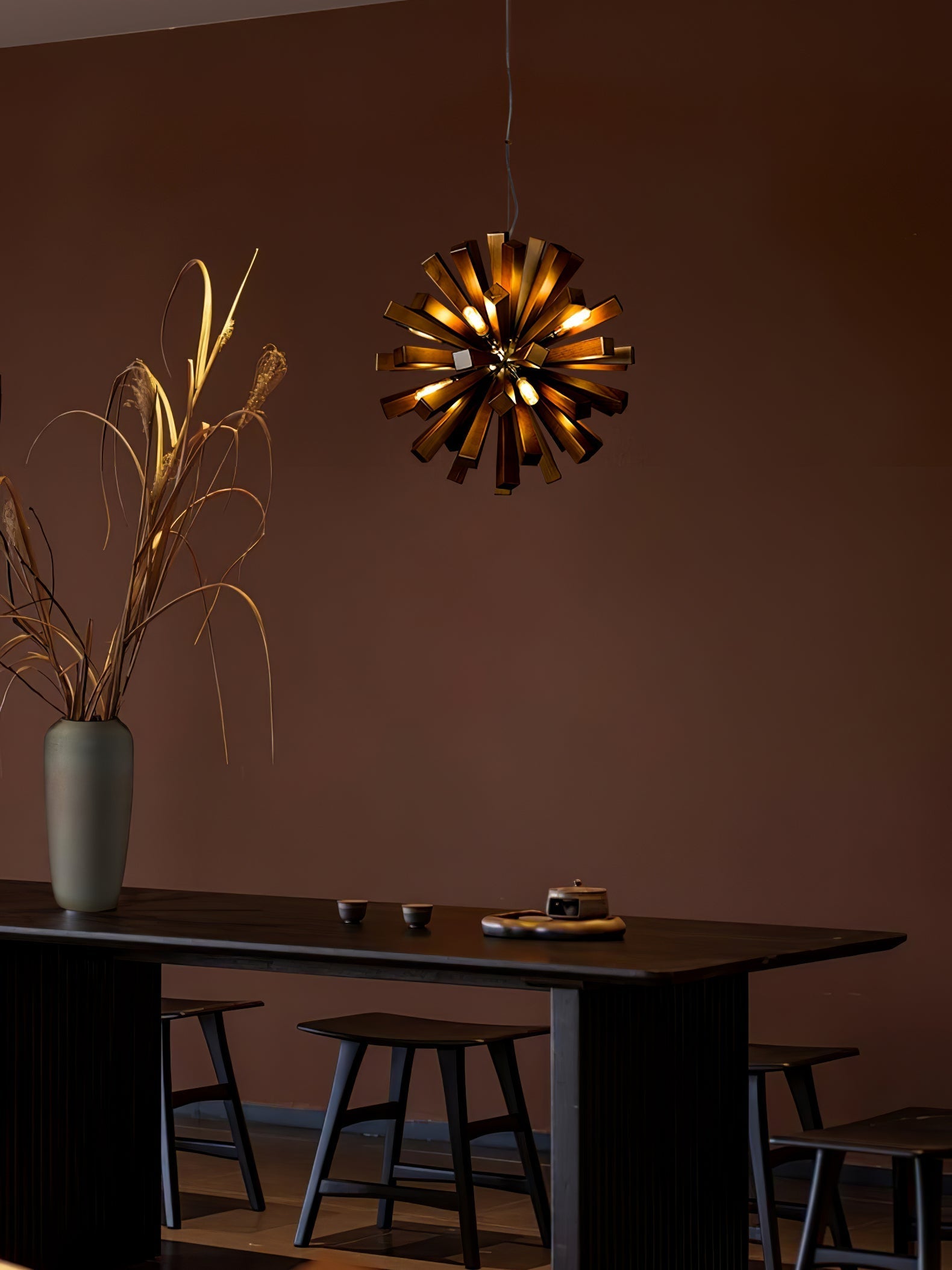 Nova Premium Nordic Art Burst Wood Chandelier - Letslighting