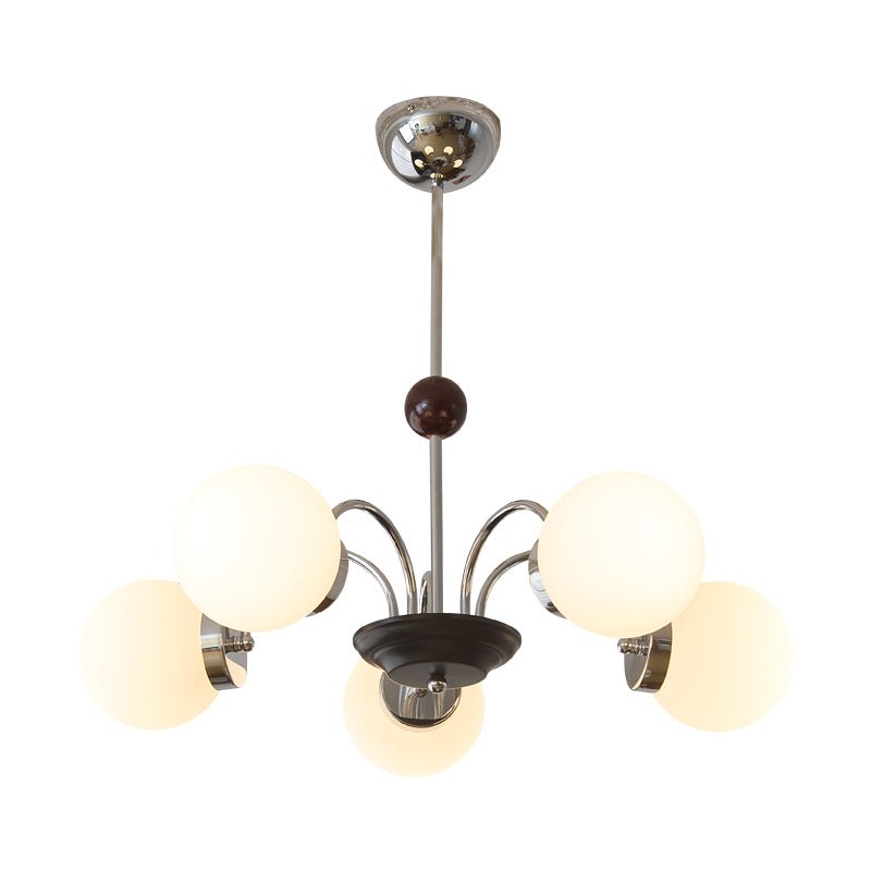 Lustra Chandelier Wood Glass Contemporary Curved - Letslighting