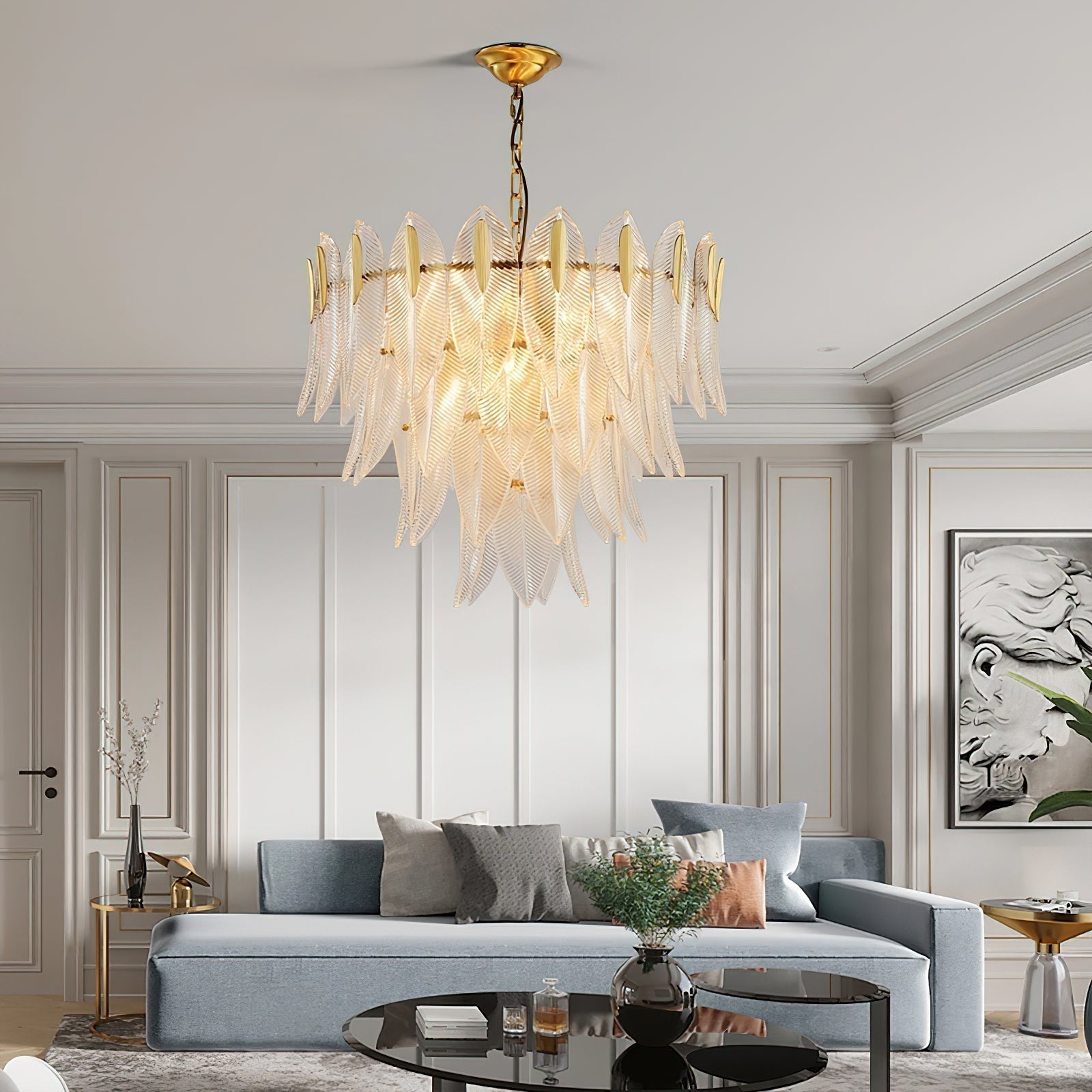 Ivthayra Postmodern Luxury Brass Glass Chandelier - Letslighting