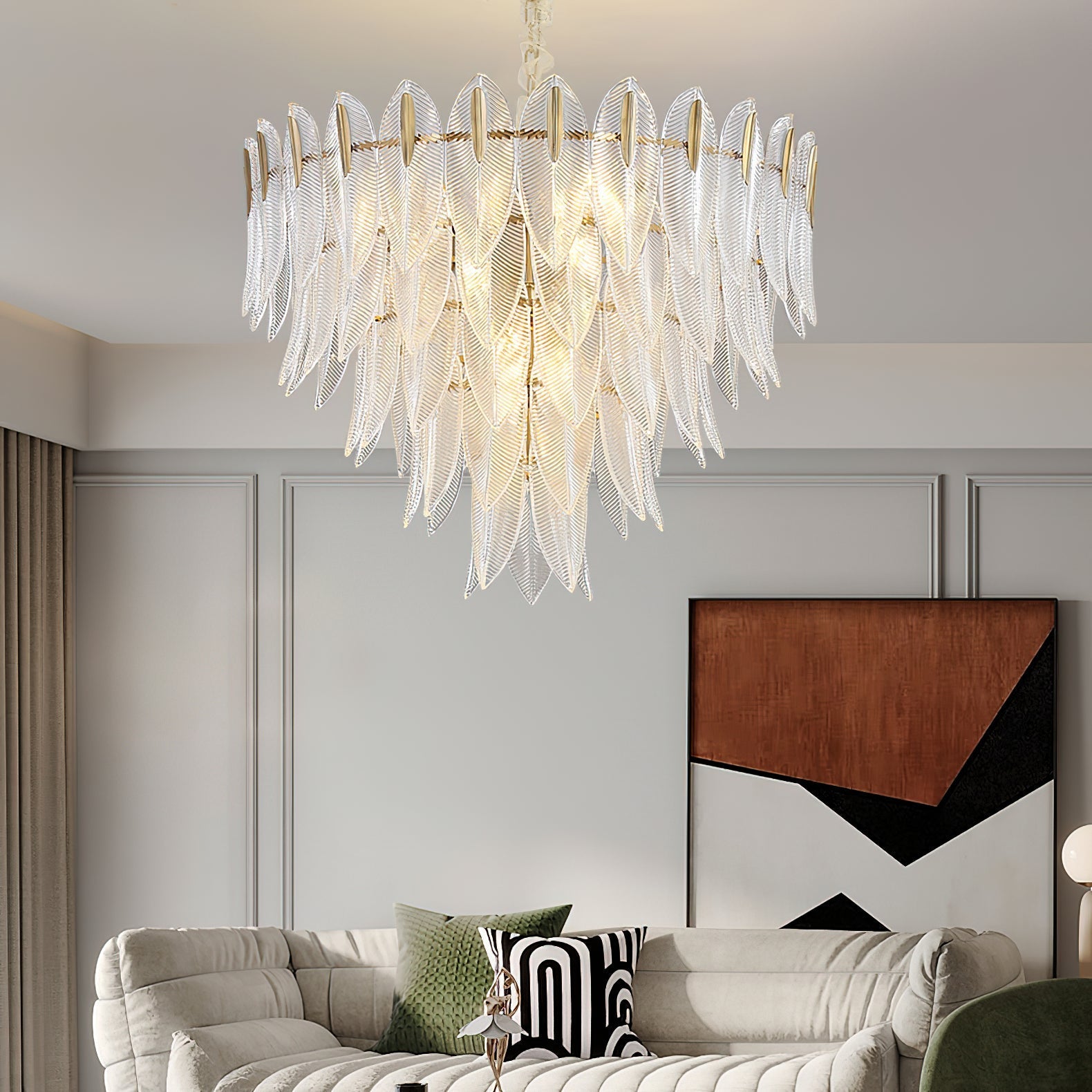 Ivthayra Postmodern Luxury Brass Glass Chandelier - Letslighting