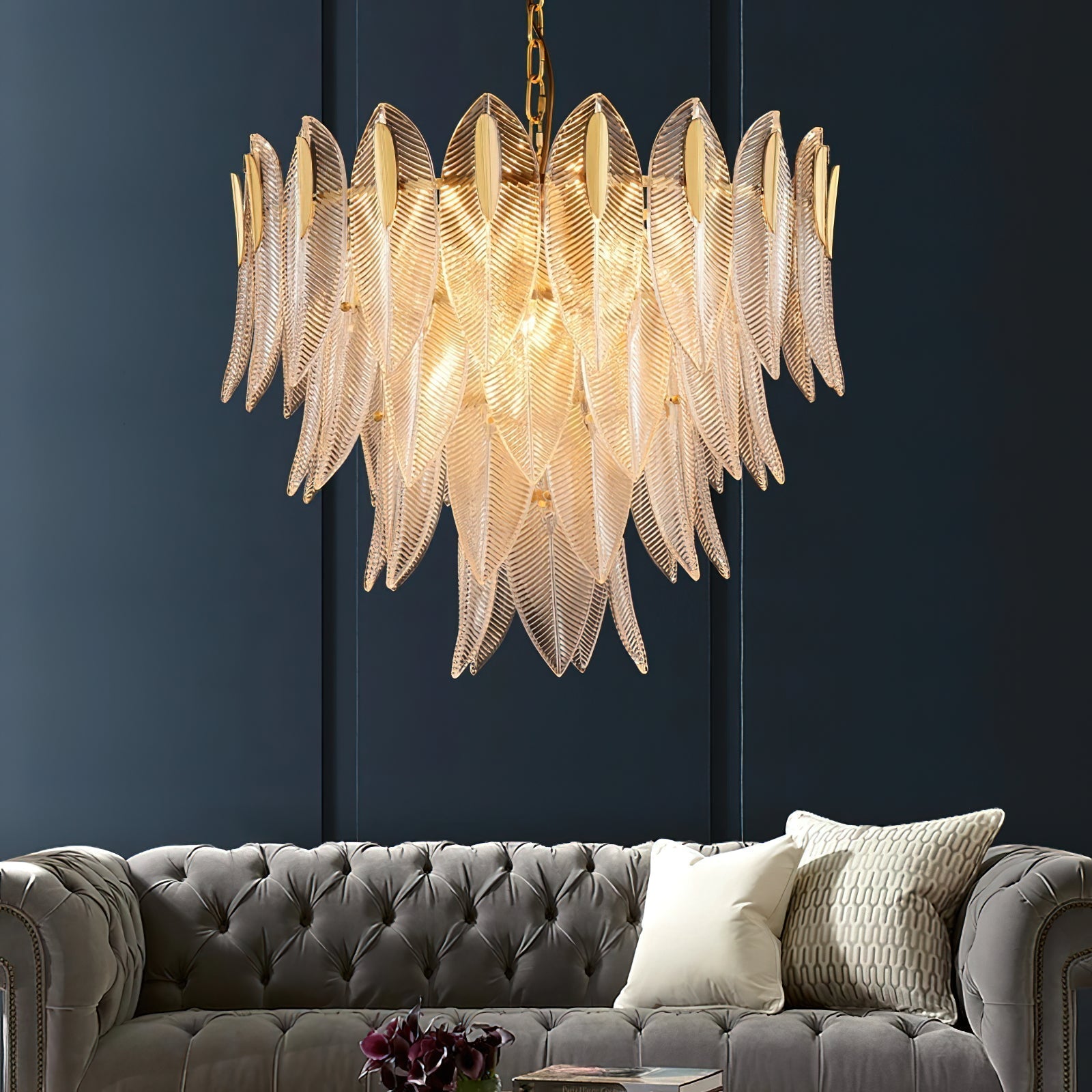Ivthayra Postmodern Luxury Brass Glass Chandelier - Letslighting