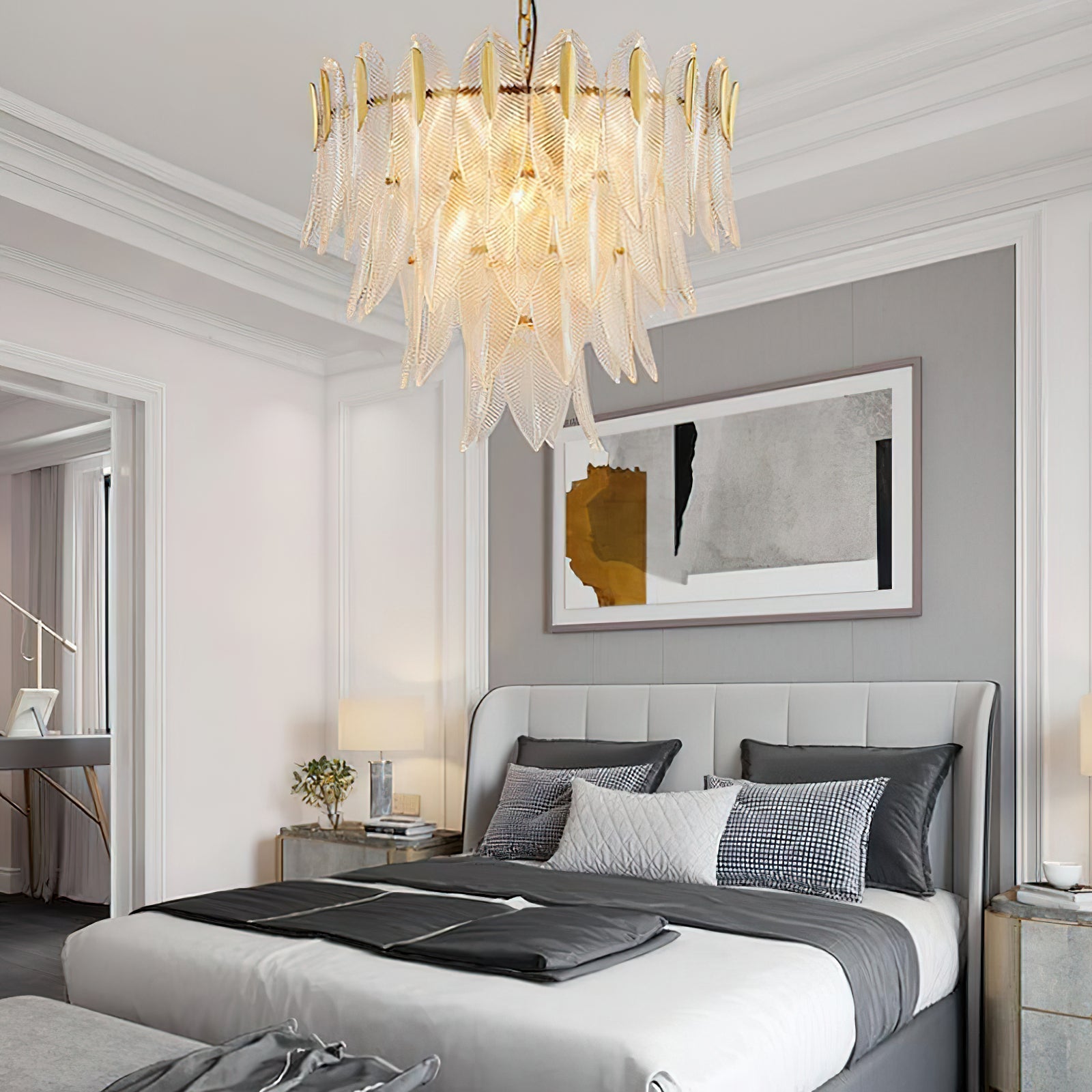 Ivthayra Postmodern Luxury Brass Glass Chandelier - Letslighting