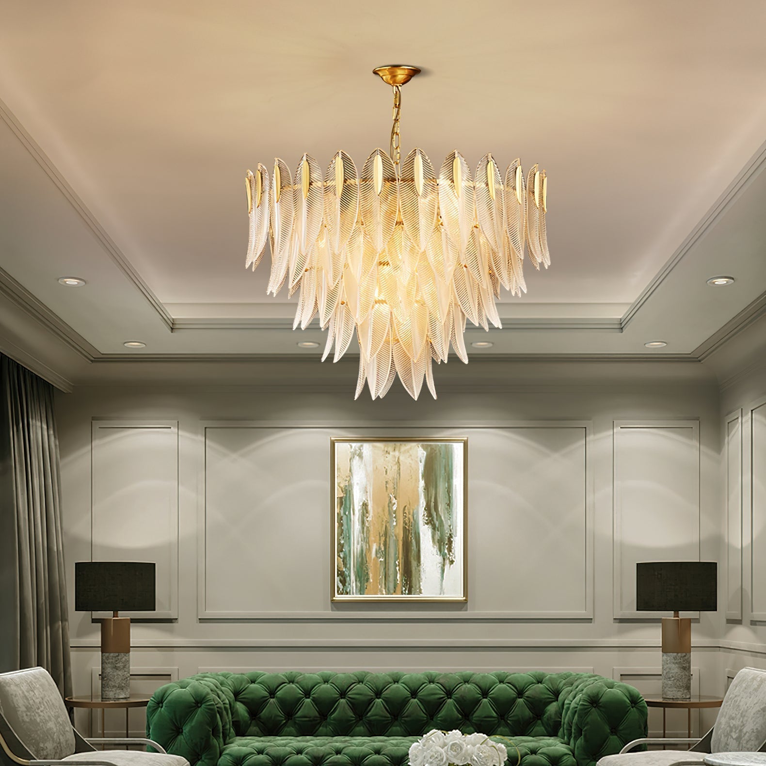 Ivthayra Postmodern Luxury Brass Glass Chandelier - Letslighting