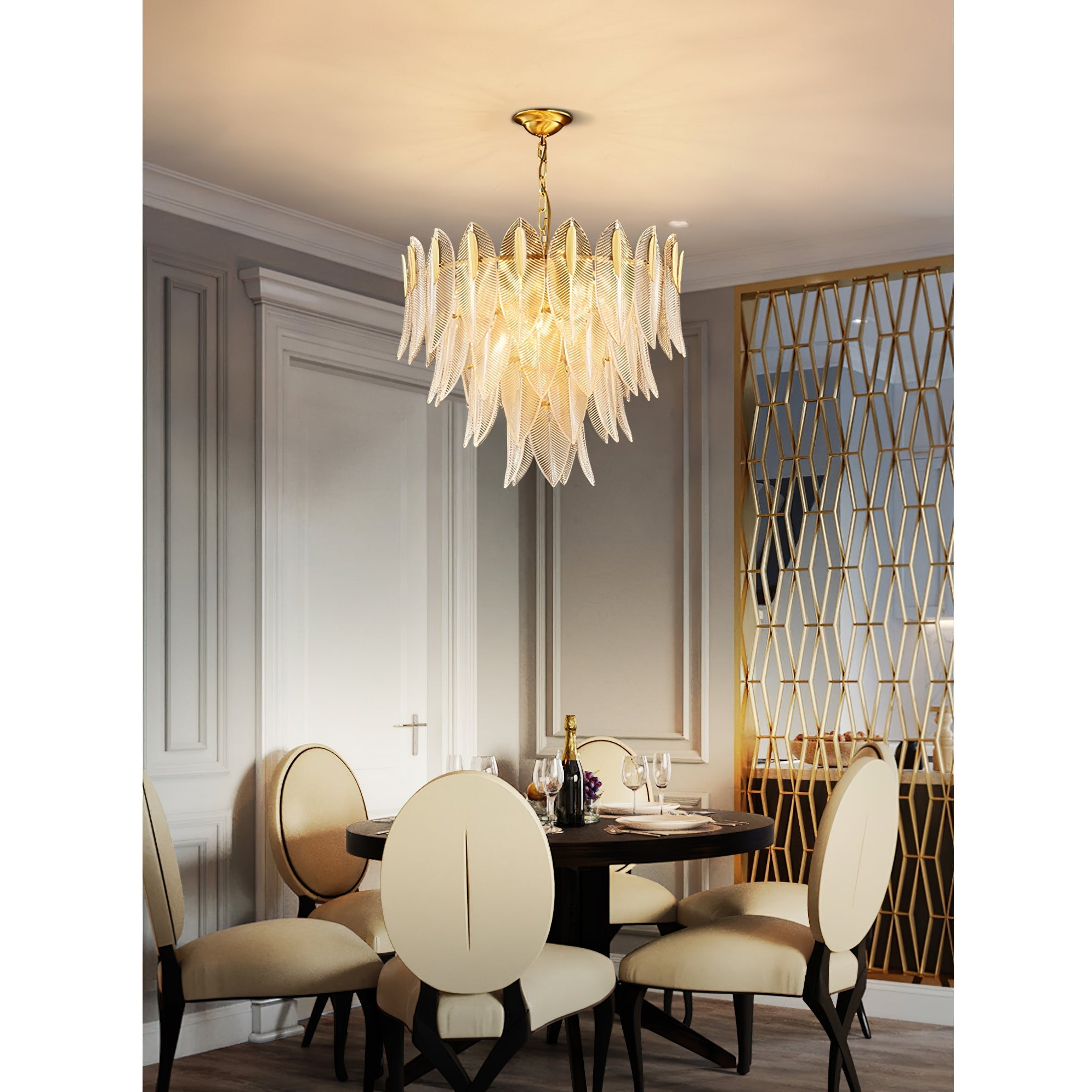 Ivthayra Postmodern Luxury Brass Glass Chandelier - Letslighting
