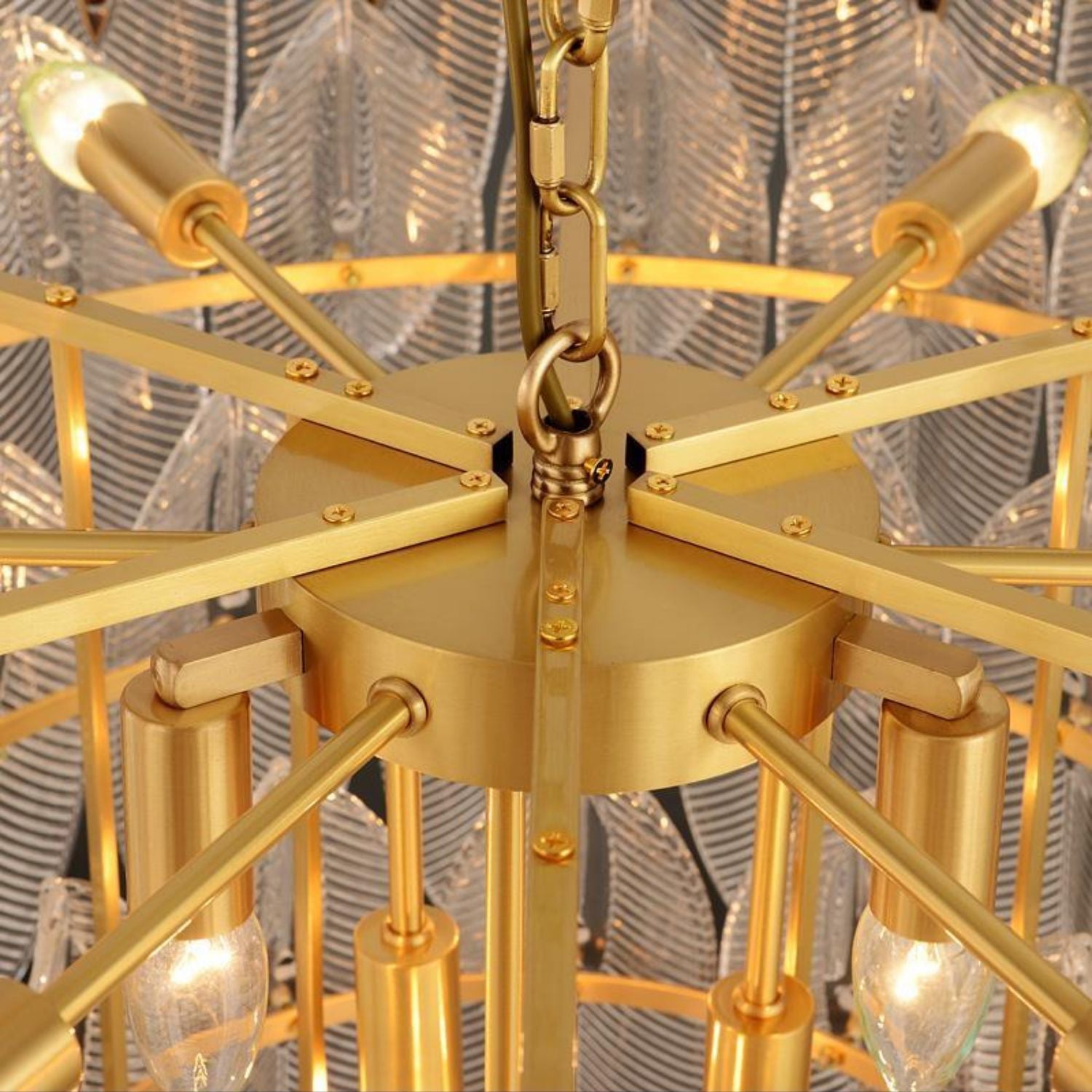 Ivthayra Postmodern Luxury Brass Glass Chandelier - Letslighting