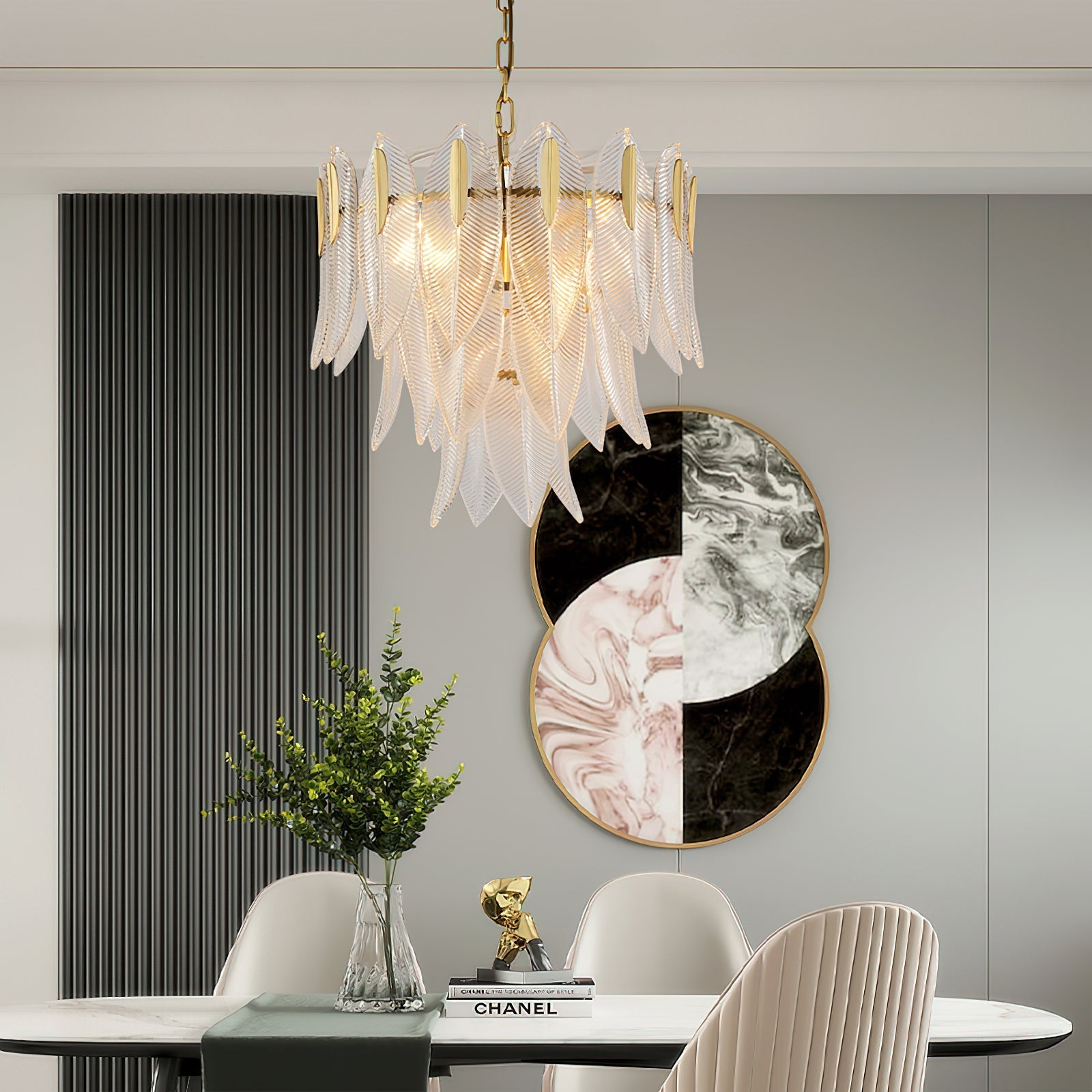 Ivthayra Postmodern Luxury Brass Glass Chandelier - Letslighting
