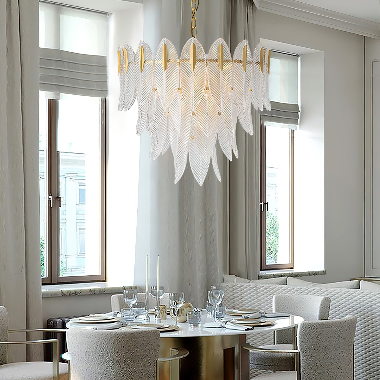 Ivthayra Postmodern Luxury Brass Glass Chandelier - Letslighting