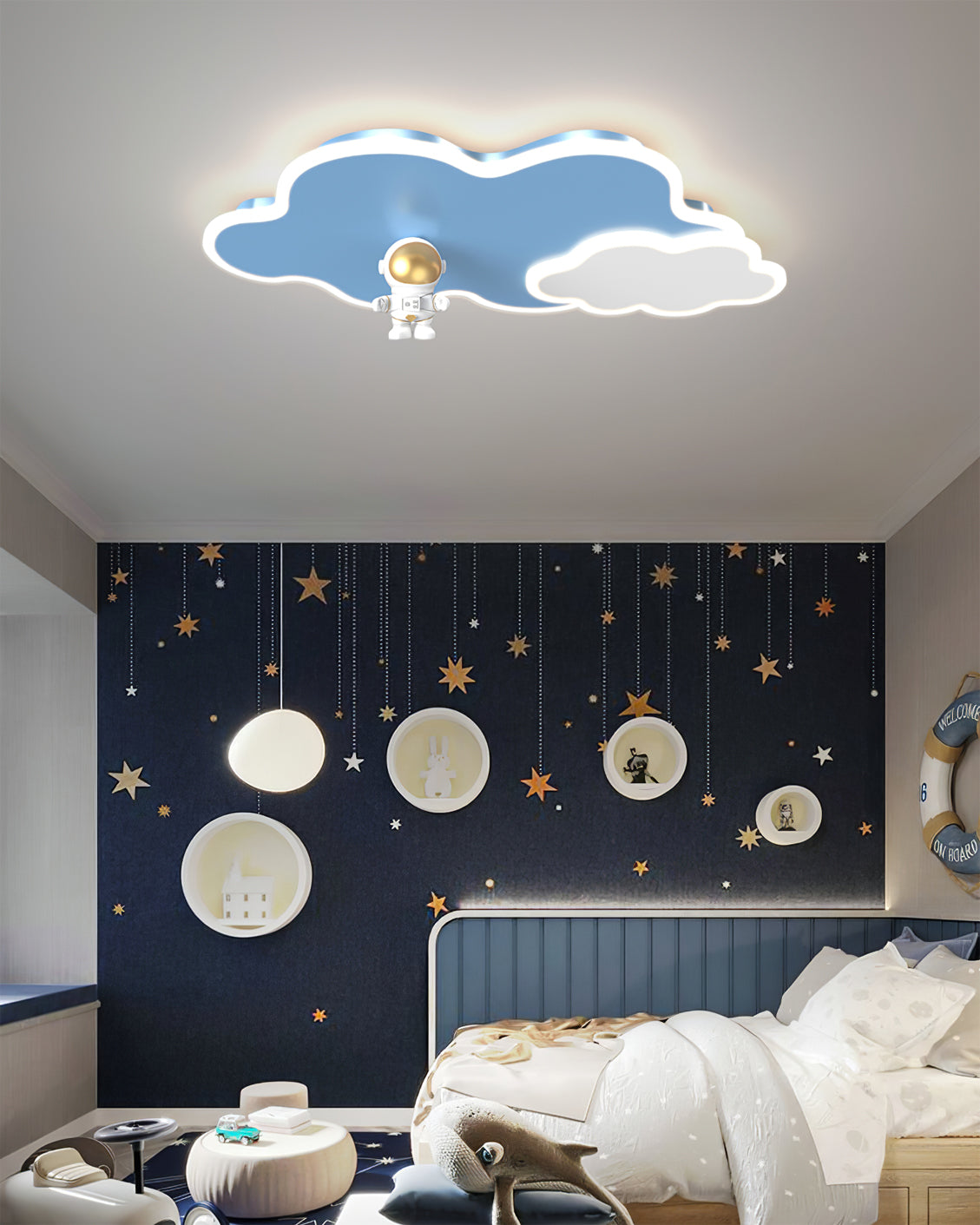 Nuages Ceiling Lamp Cloud Shape With Astronaut Detail - Letslighting