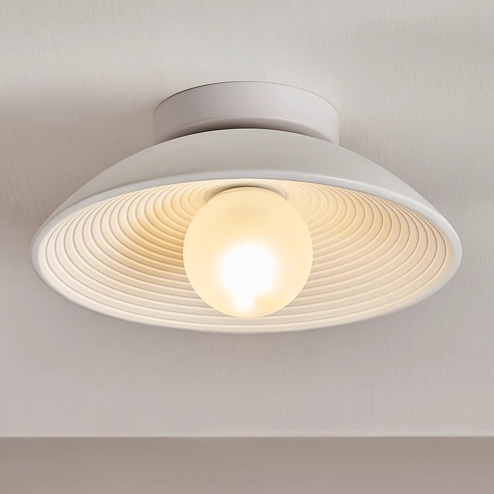 Orvian Wooden Flush Mount Ceiling Light with Round Globe - Letslighting