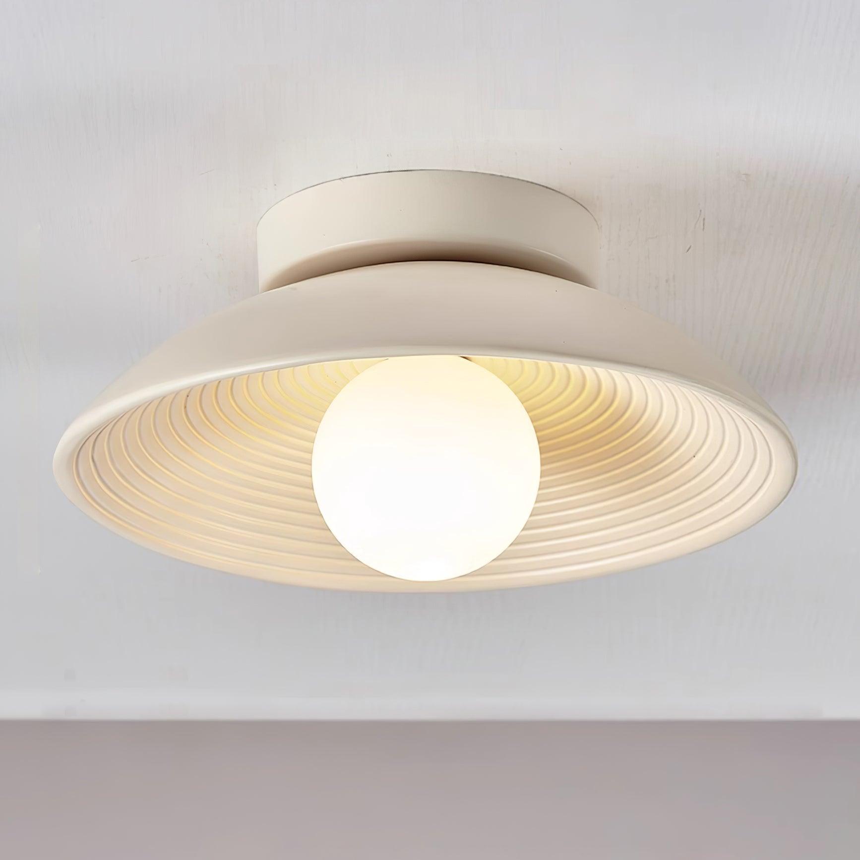 Orvian Wooden Flush Mount Ceiling Light with Round Globe - Letslighting