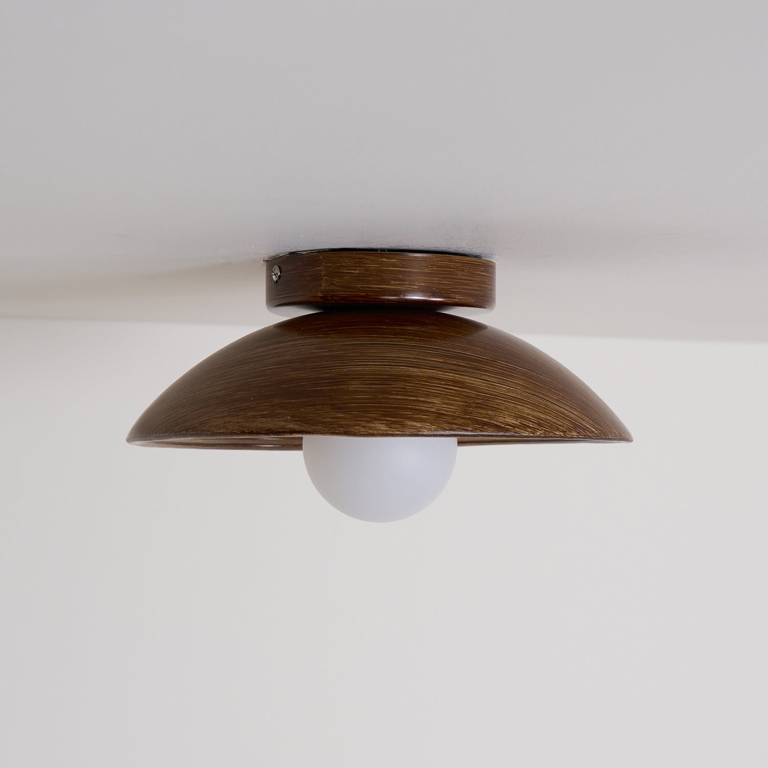 Orvian Wooden Flush Mount Ceiling Light with Round Globe - Letslighting