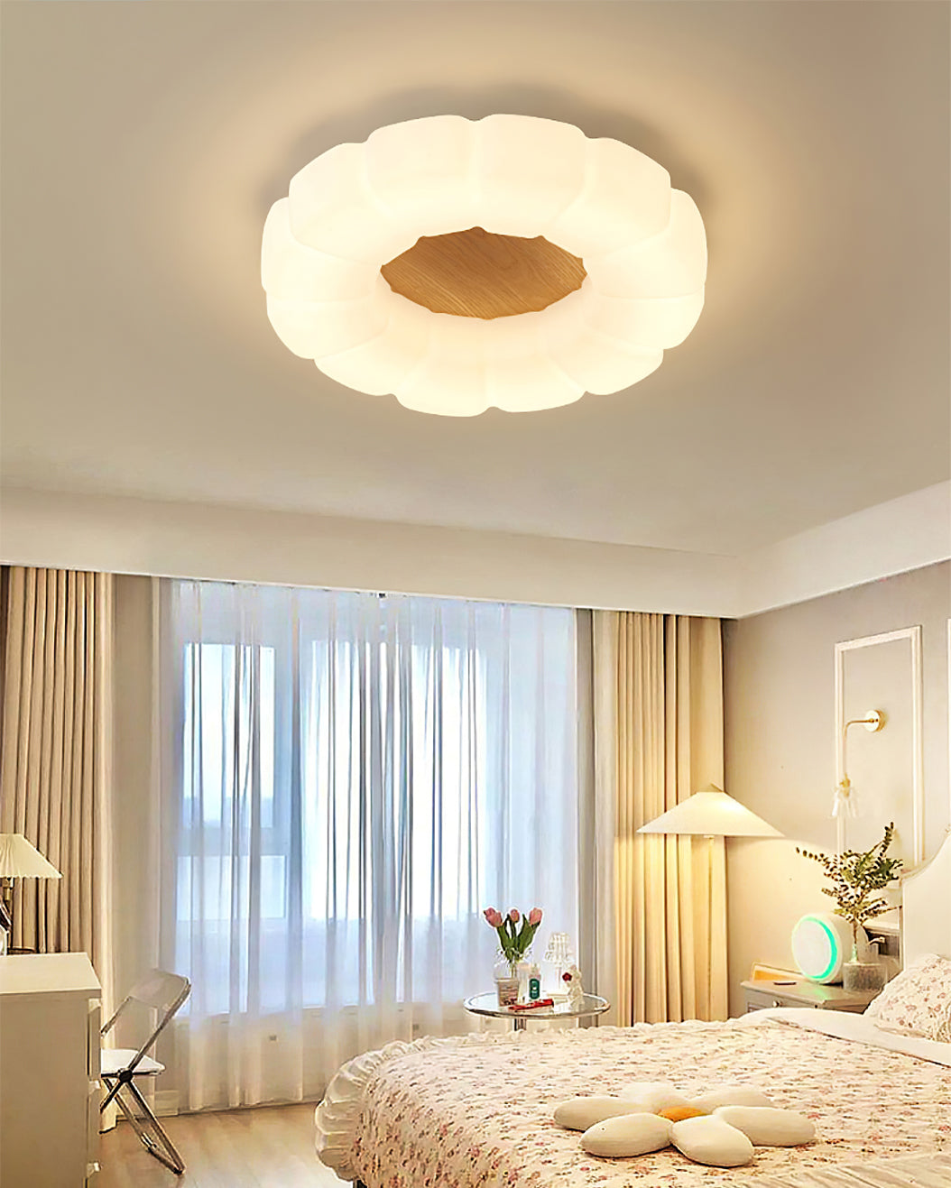 Nubi Ceiling Lamp Acrylic Wood Nordic - Letslighting