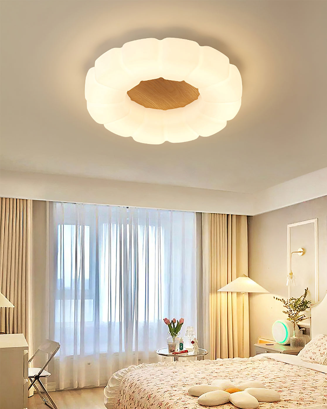 Nubi Ceiling Lamp Acrylic Wood Nordic - Letslighting