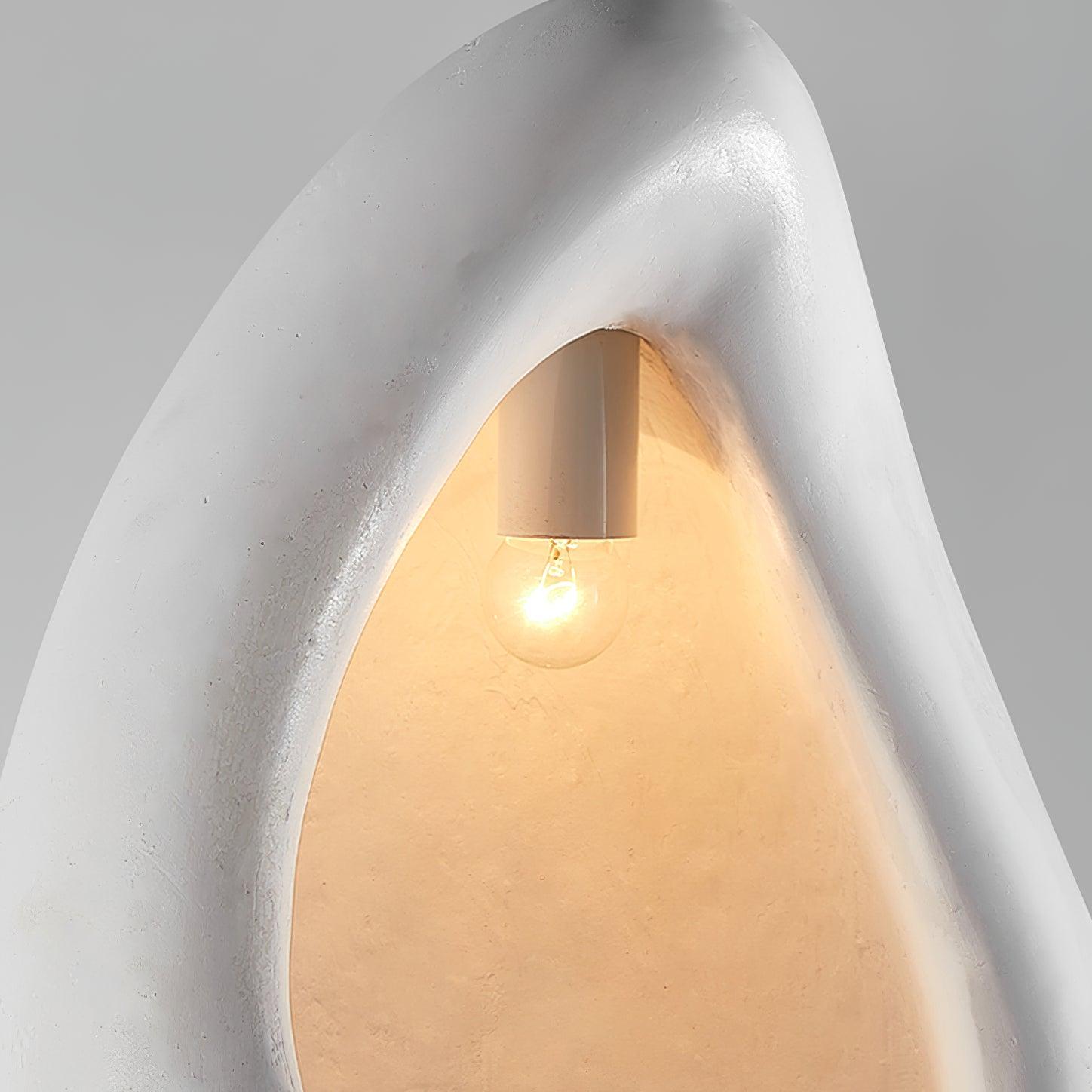 Solara Pendant Lamp Plaster Organic Hollow Teardrop Wabi Sabi - Letslighting