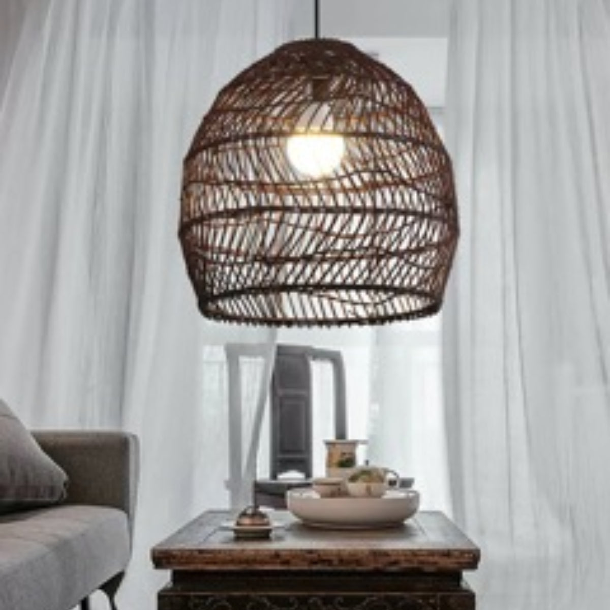 Ritta Design Retro LED Pendant Light Wood Wood Bedroom Living Room Study Room Hall - Letslighting
