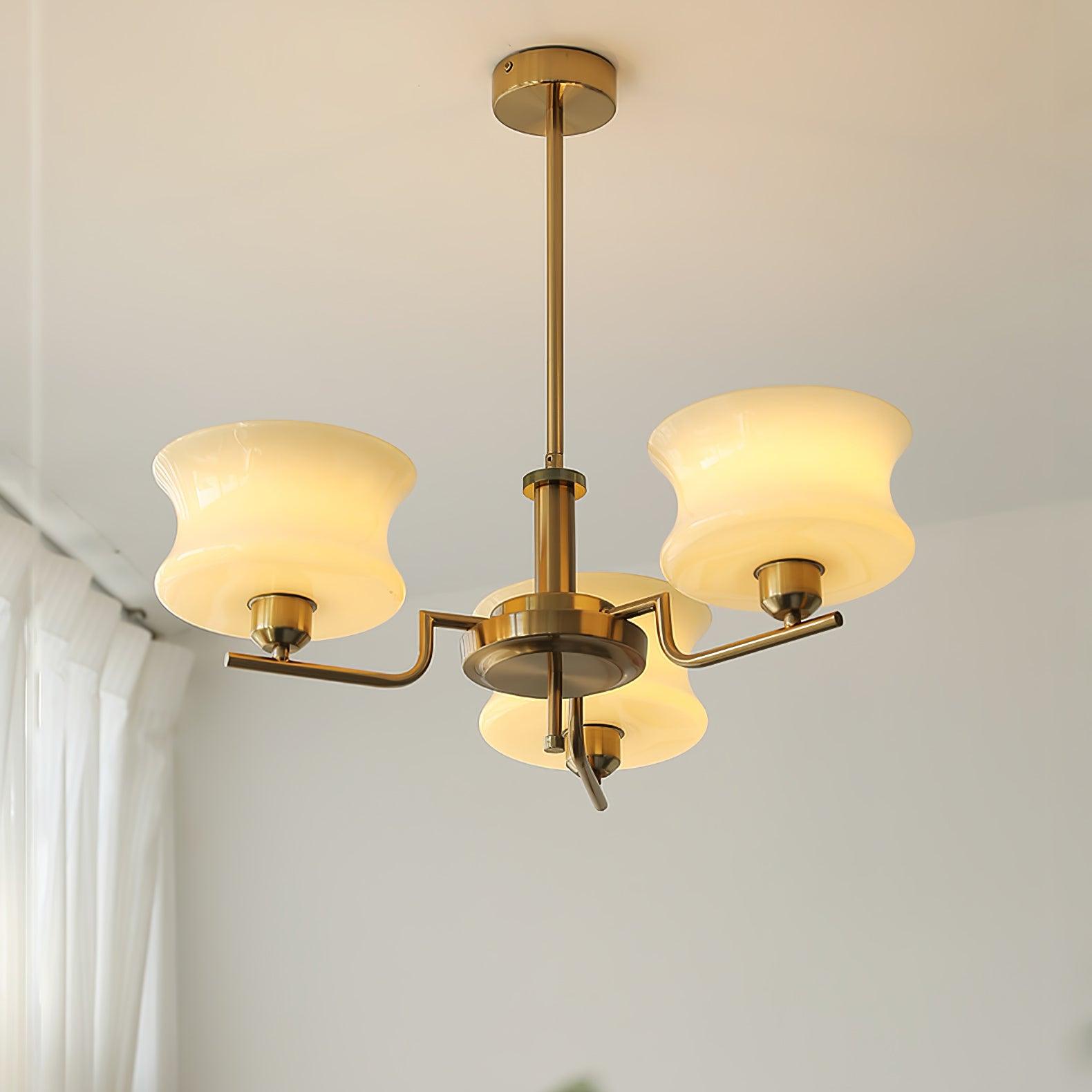 Lustra Chandelier Natural Gold Vintage Glass - Letslighting
