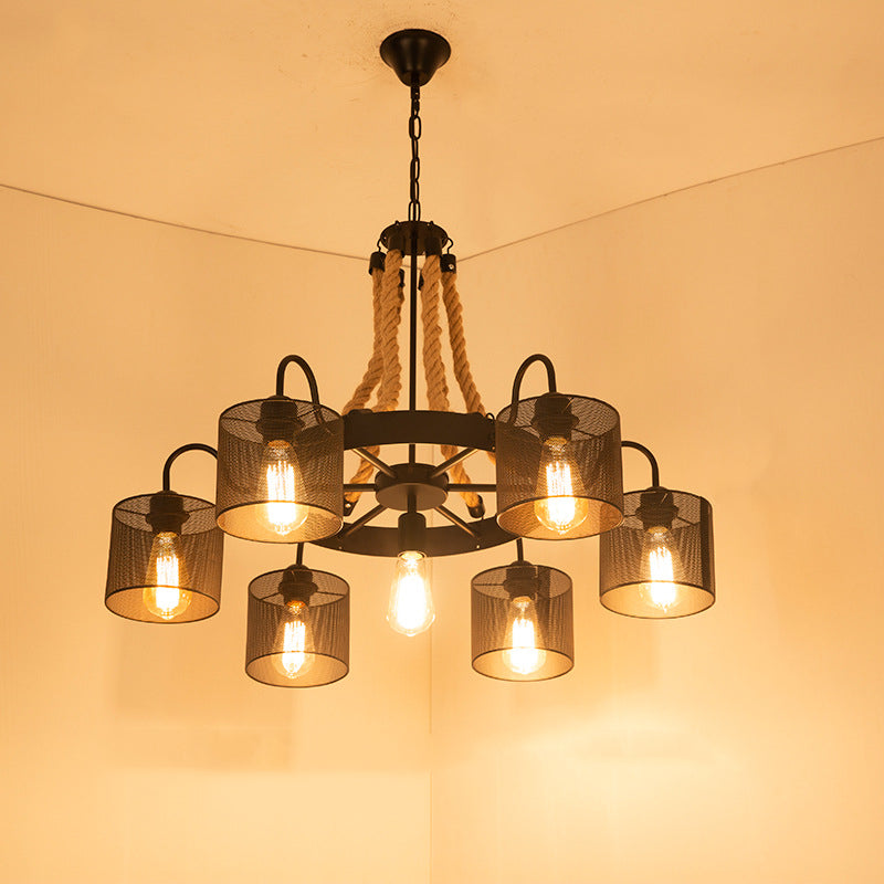 Epoch Vintage LED Pendant Light Rope Metal Living Room - Letslighting