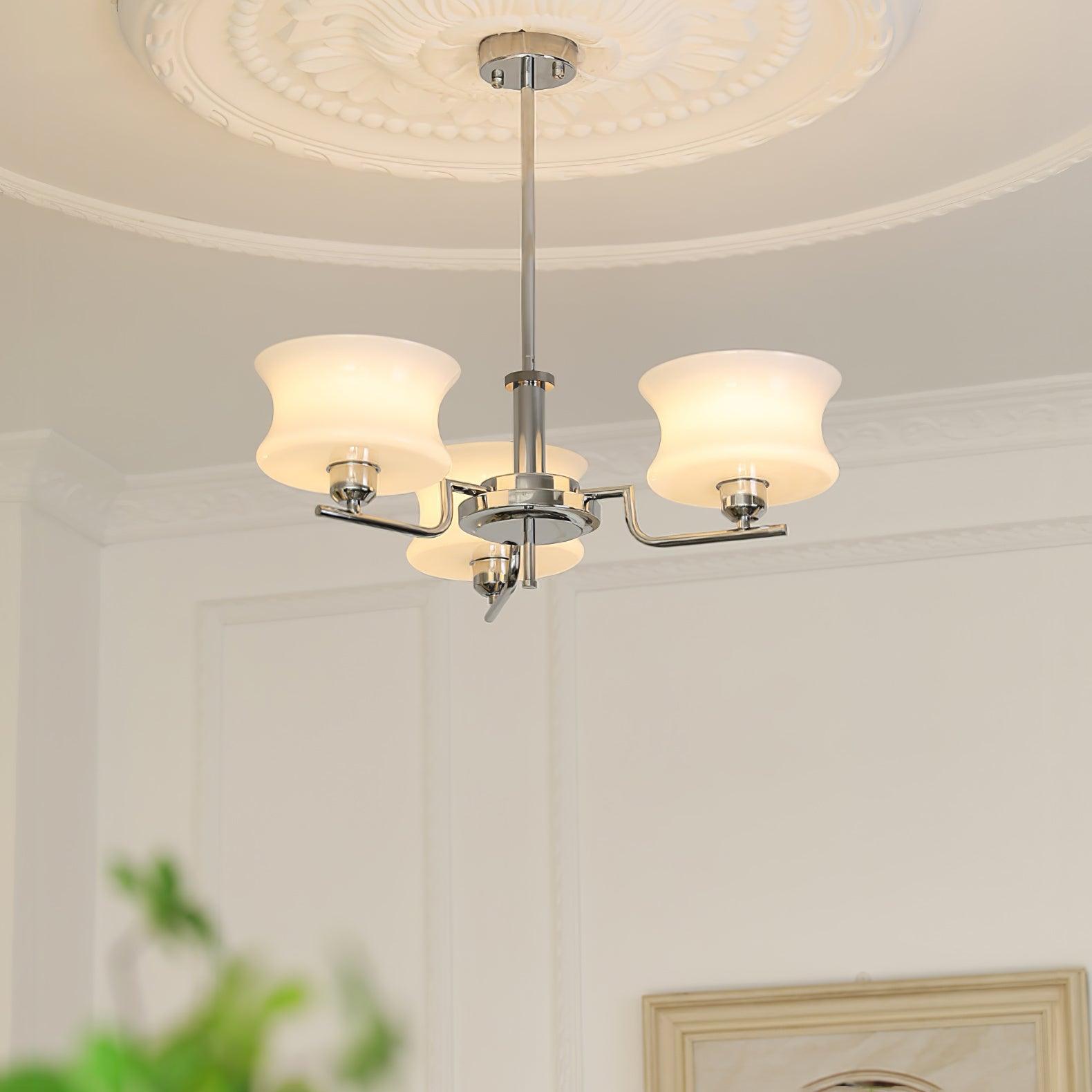 Lustra Chandelier Natural Gold Vintage Glass - Letslighting