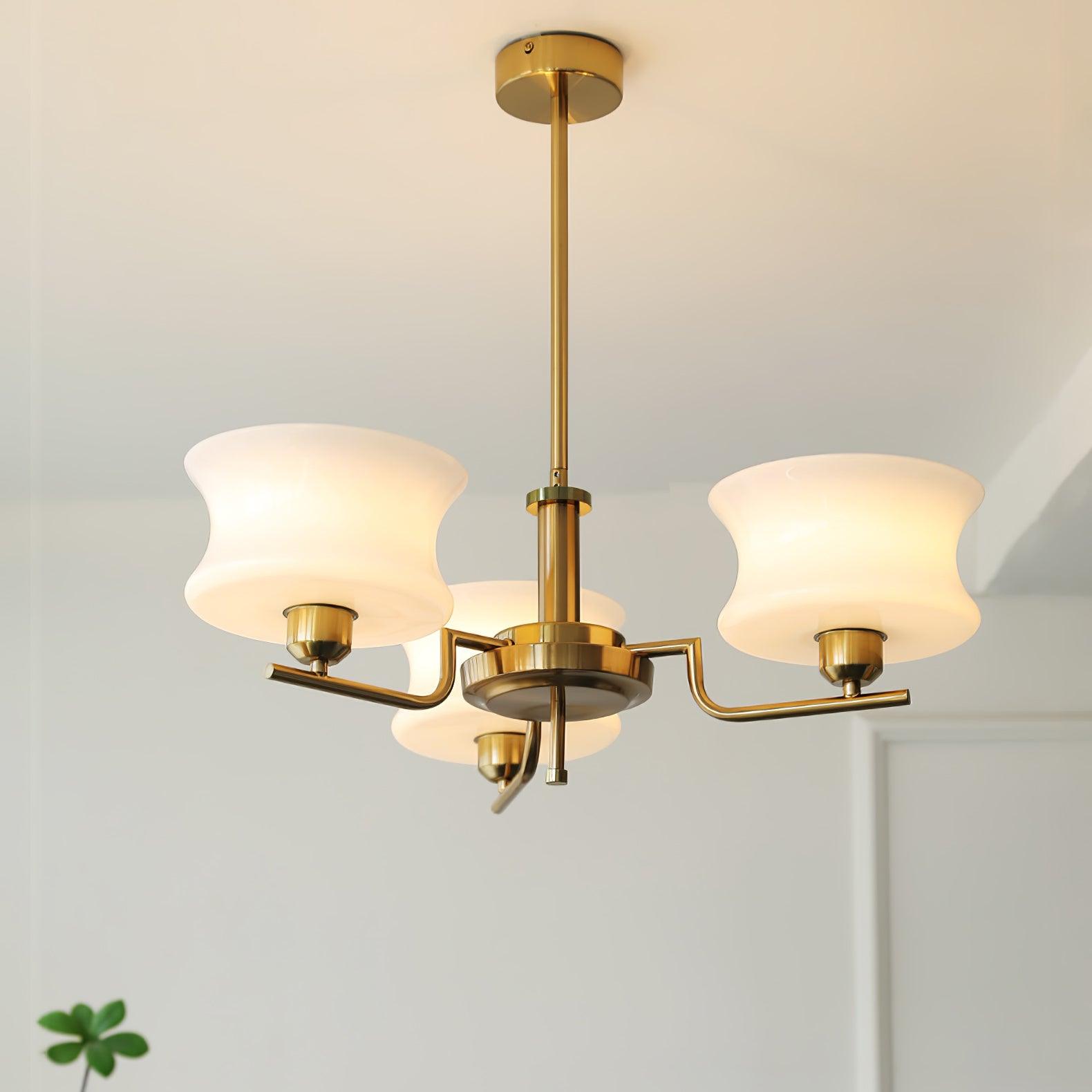 Lustra Chandelier Natural Gold Vintage Glass - Letslighting