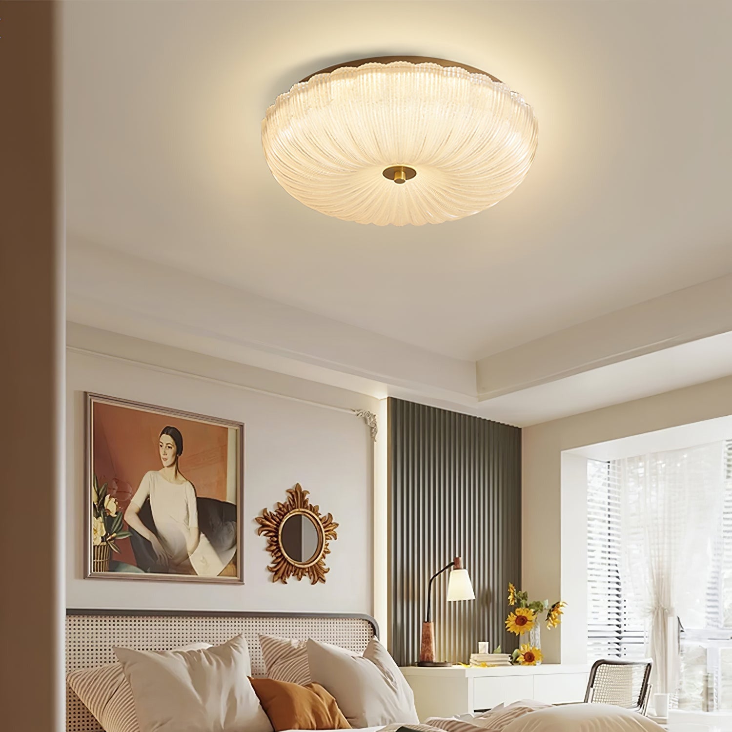 Kristy  Ripple Glass  Ceiling Light