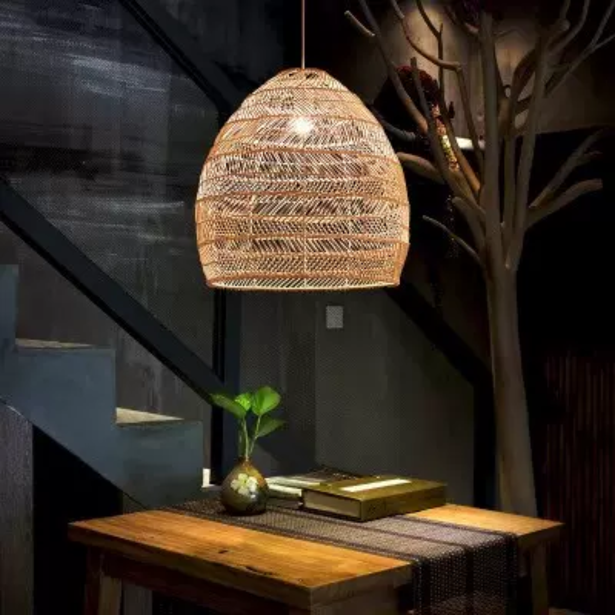Ritta Design Retro LED Pendant Light Wood Wood Bedroom Living Room Study Room Hall - Letslighting