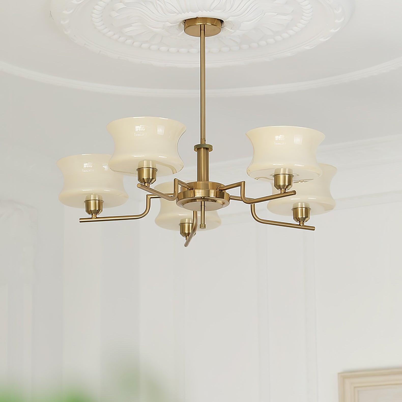 Lustra Chandelier Natural Gold Vintage Glass - Letslighting