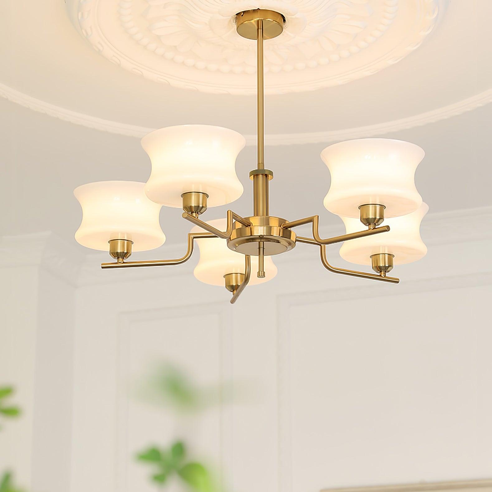 Lustra Chandelier Natural Gold Vintage Glass - Letslighting