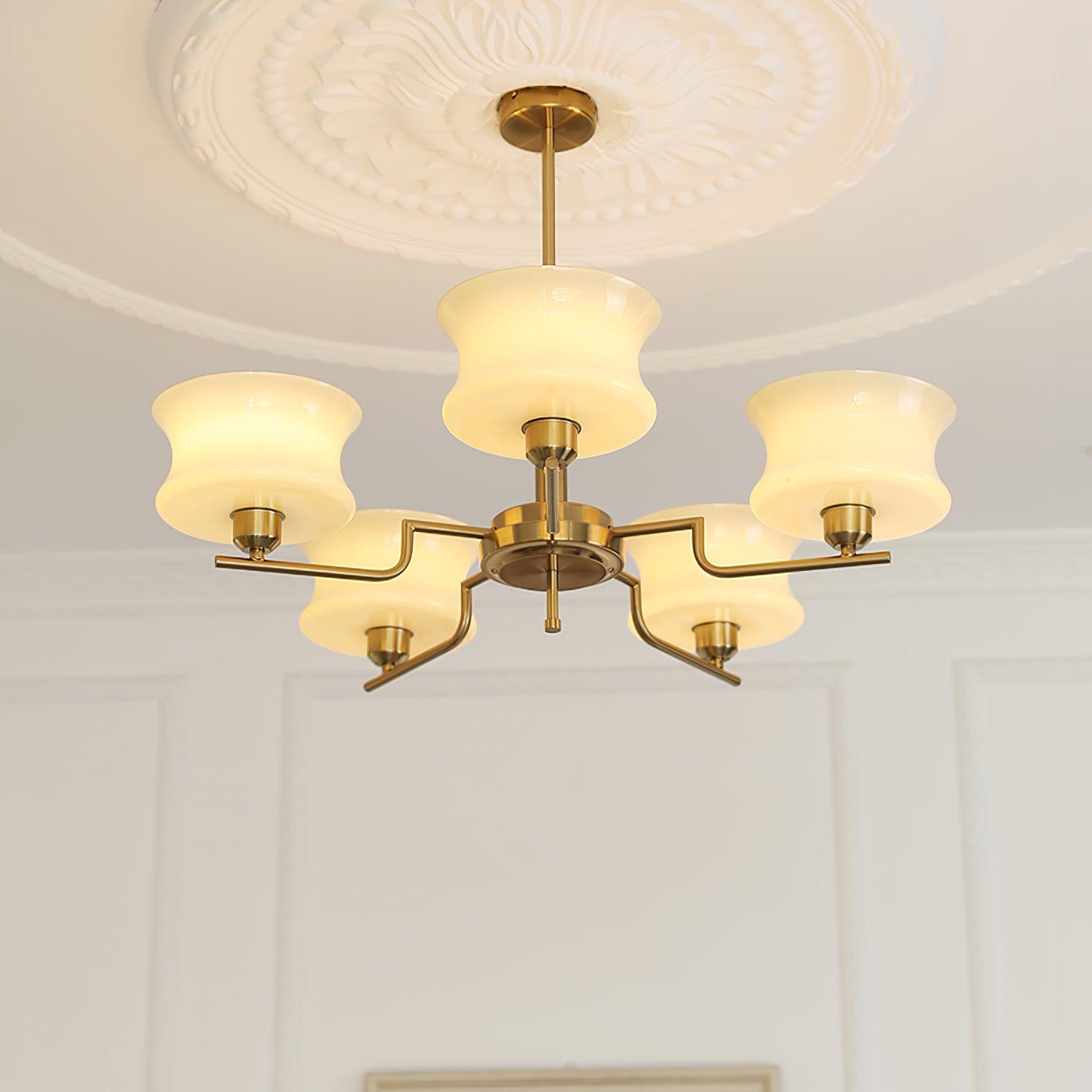 Lustra Chandelier Natural Gold Vintage Glass - Letslighting