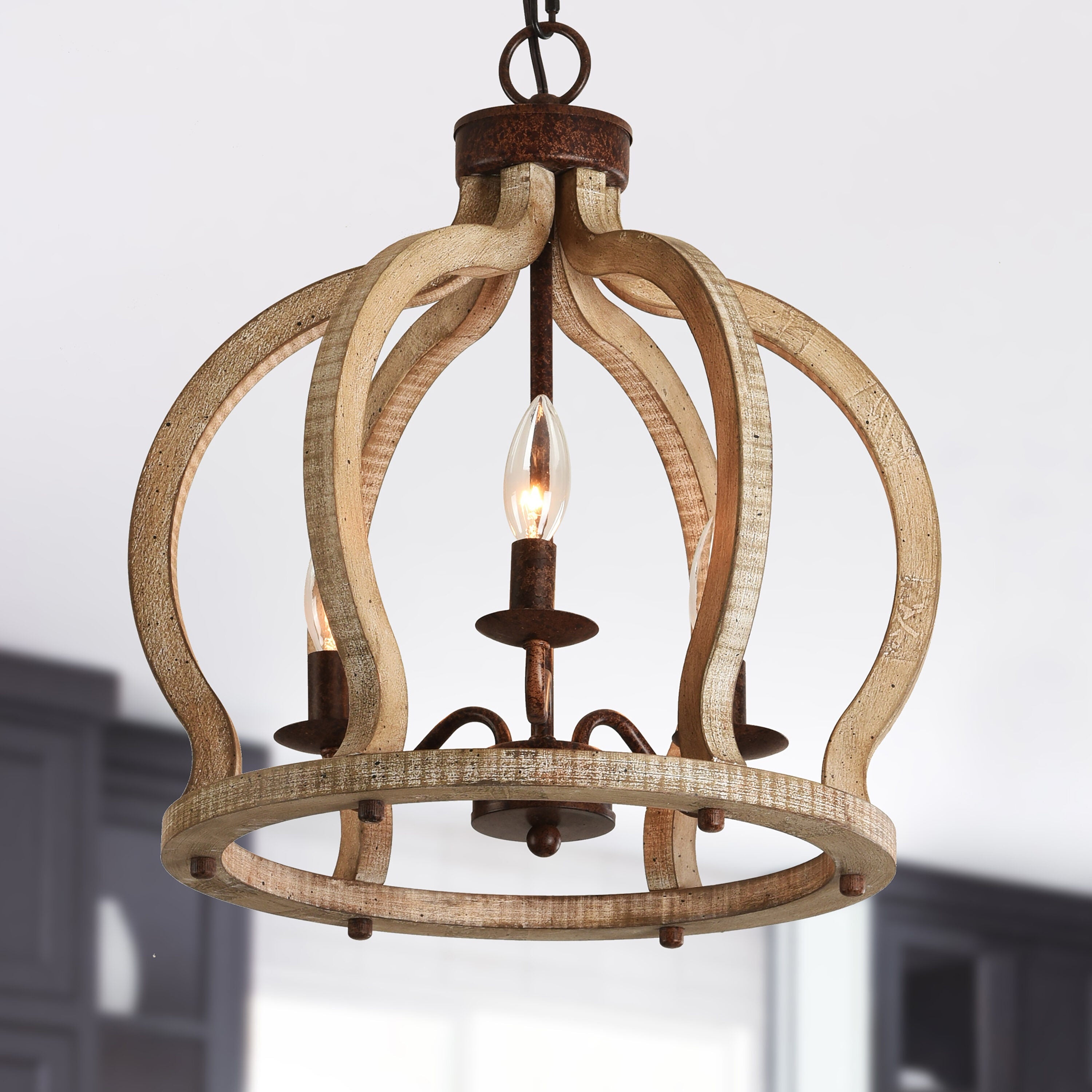 Vivinir Vintage Industrial Aura Farmhouse Wooden Pendant Lamp - Letslighting