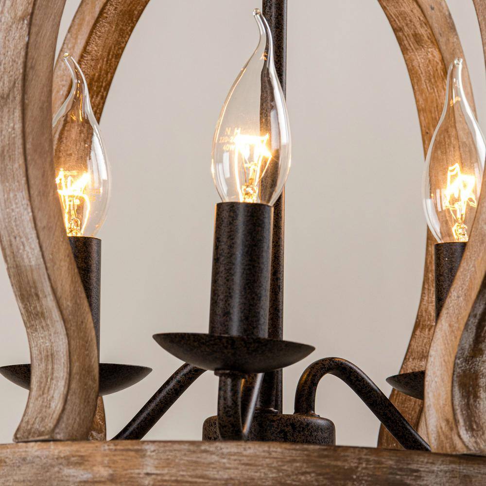 Vivinir Vintage Industrial Aura Farmhouse Wooden Pendant Lamp - Letslighting