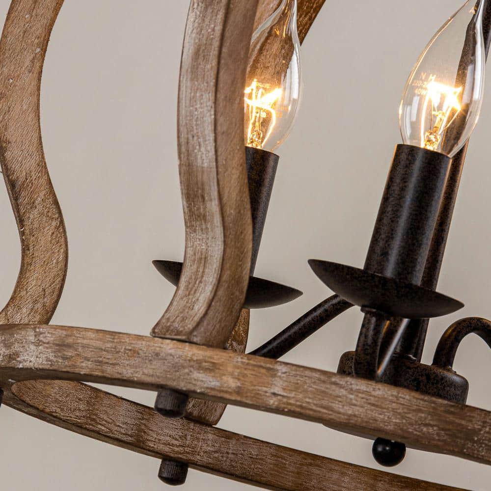 Vivinir Vintage Industrial Aura Farmhouse Wooden Pendant Lamp - Letslighting