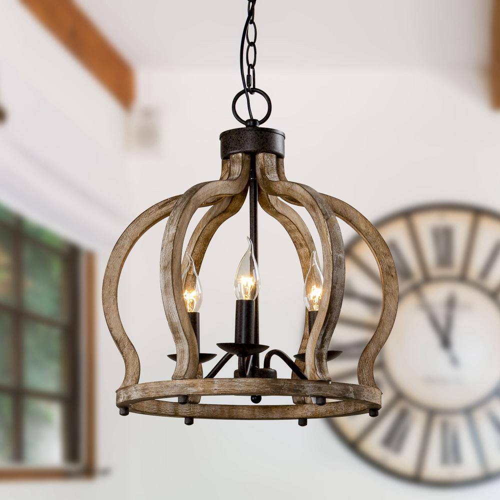 Vivinir Vintage Industrial Aura Farmhouse Wooden Pendant Lamp - Letslighting