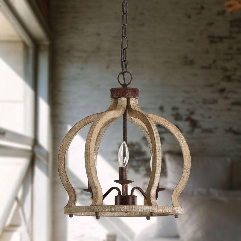 Vivinir Vintage Industrial Aura Farmhouse Wooden Pendant Lamp - Letslighting