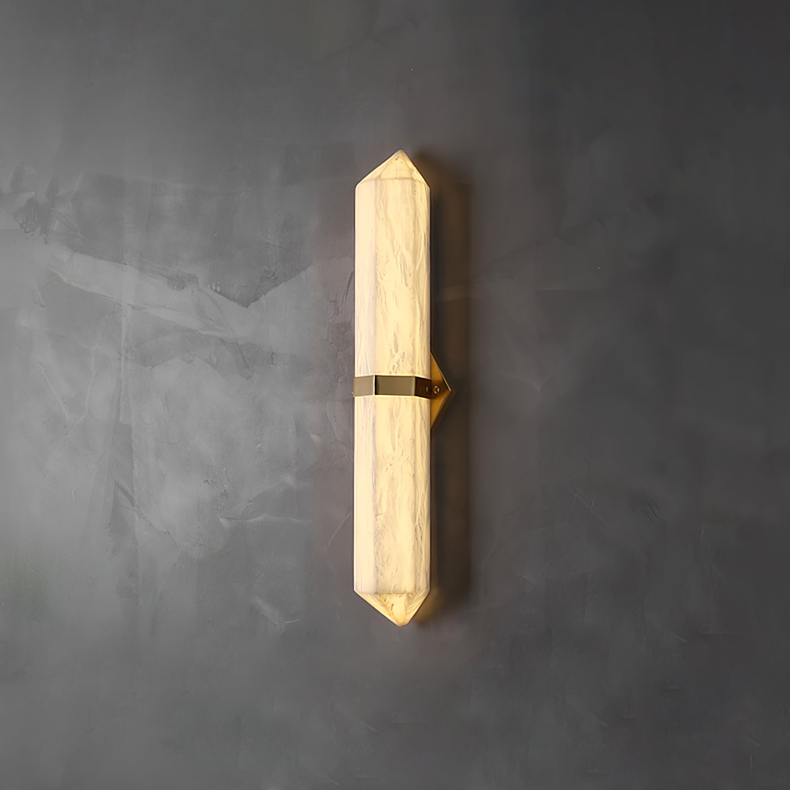 Obelisk Modern Metal & Alabaster Wall Light