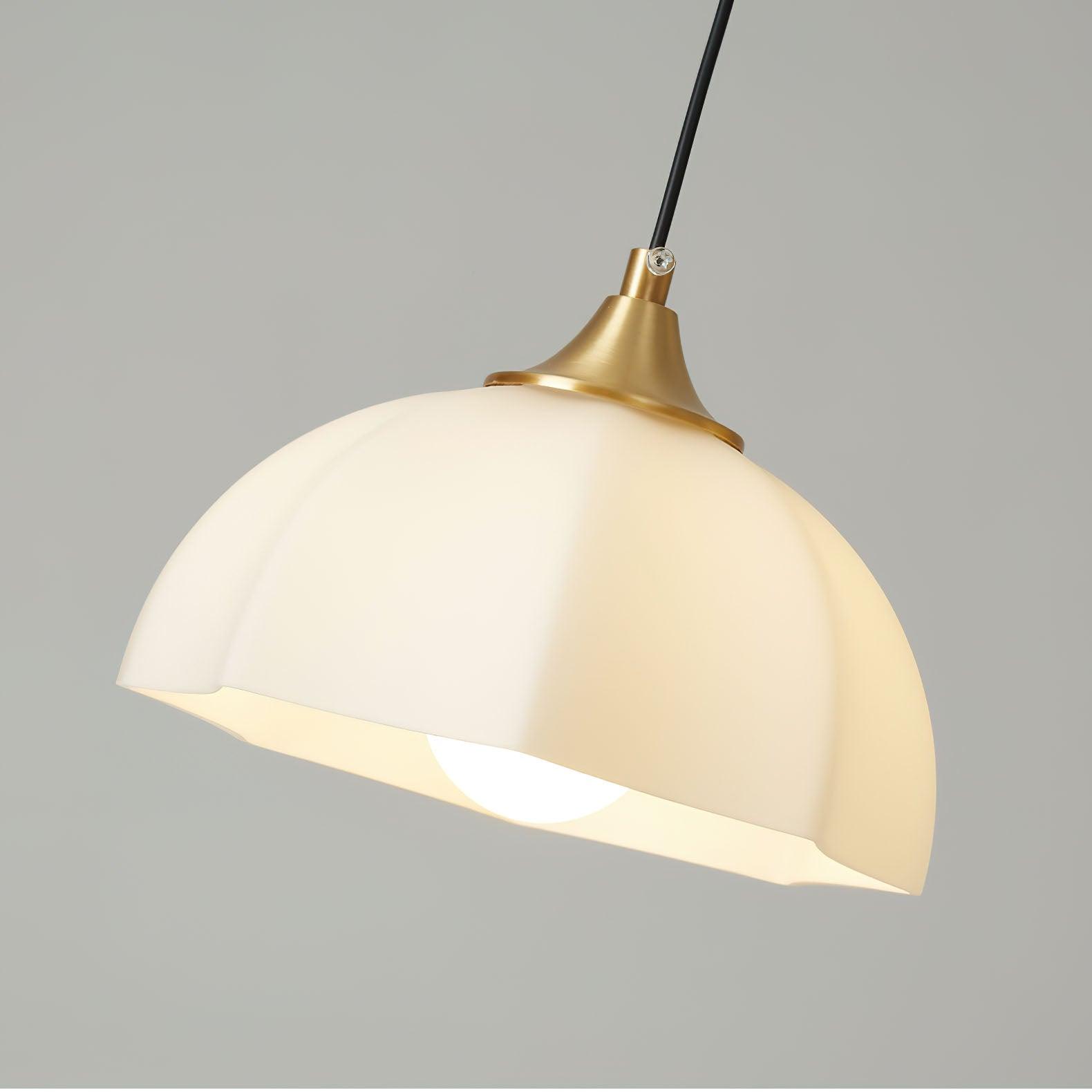 Lustra Chandelier Octagonal Glass Bowl Copper French - Letslighting