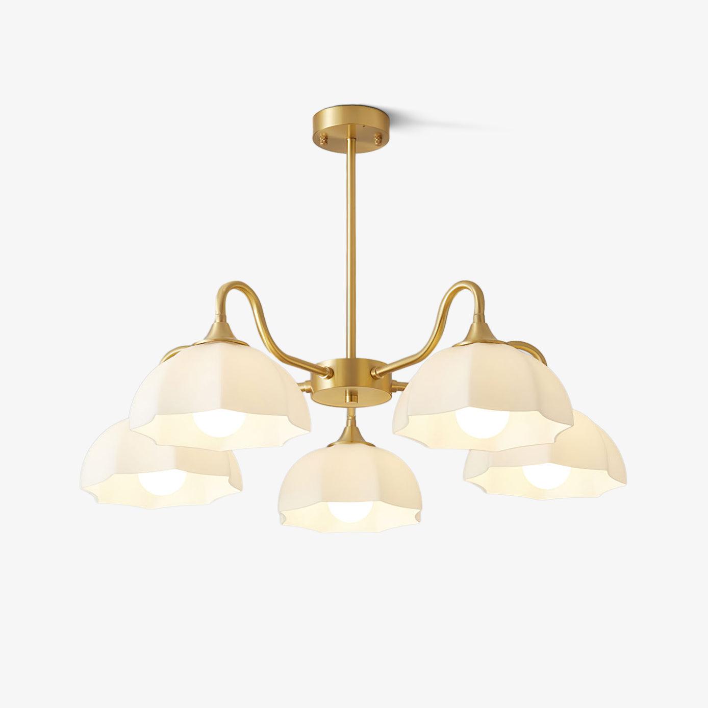 Lustra Chandelier Octagonal Glass Bowl Copper French - Letslighting