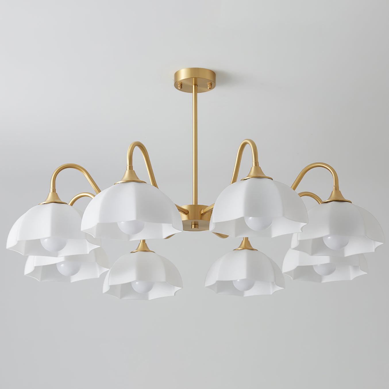 Lustra Chandelier Octagonal Glass Bowl Copper French - Letslighting