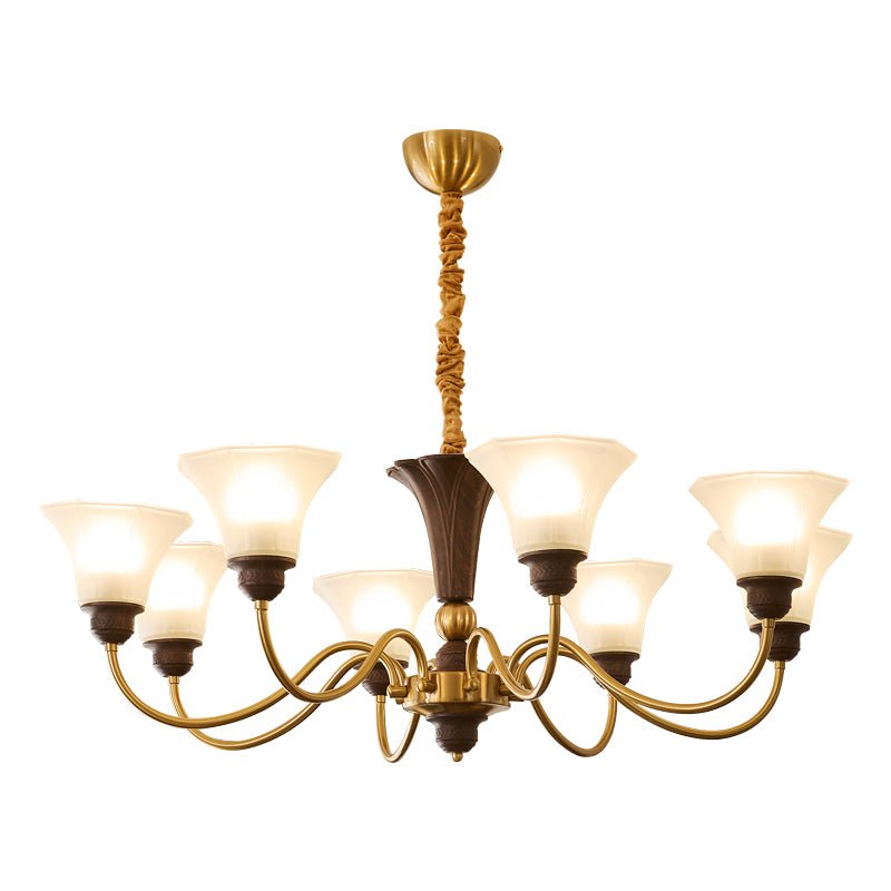 Ciphaen Traditional Elegance Vintage Wood Glass Chandelier - Letslighting