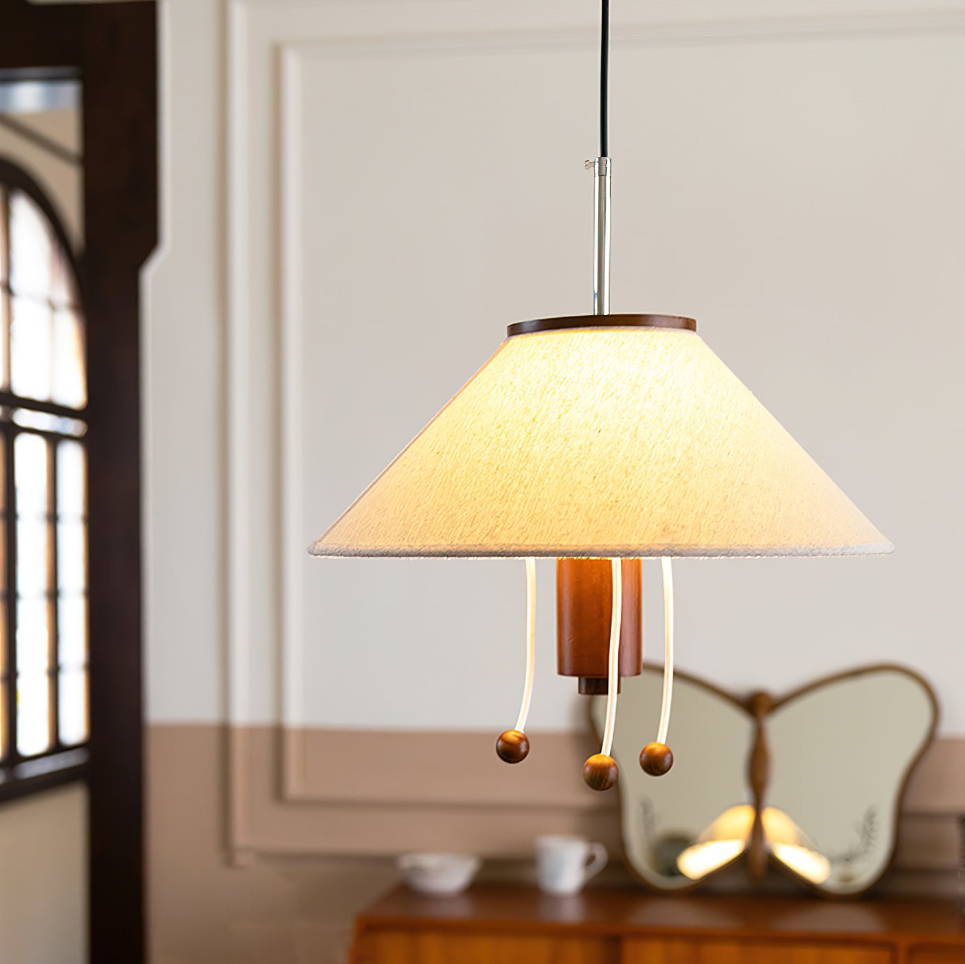 Zathee Nordic Art Classic Wood Fabric Pendant Lamp - Letslighting