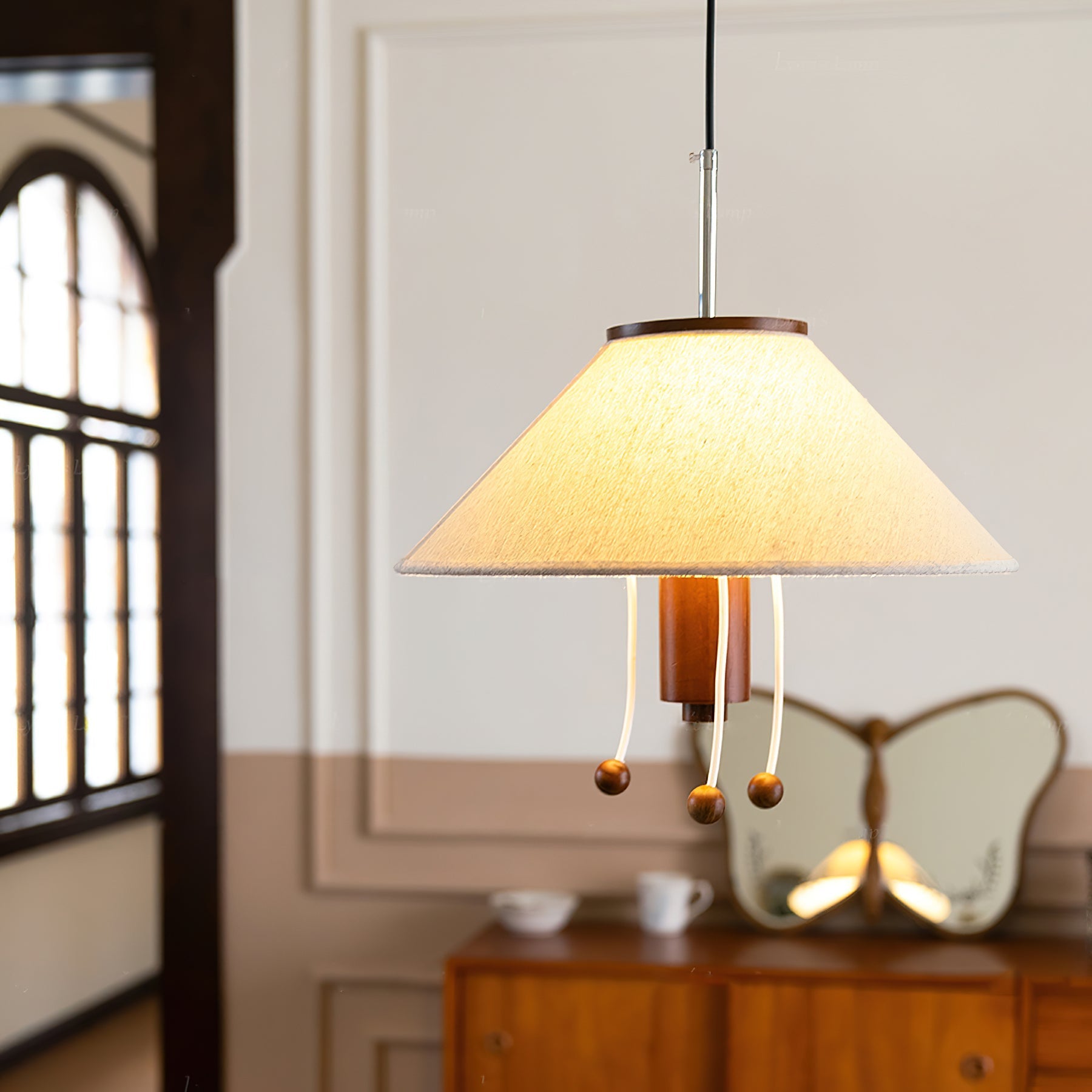 Zathee Nordic Art Classic Wood Fabric Pendant Lamp - Letslighting