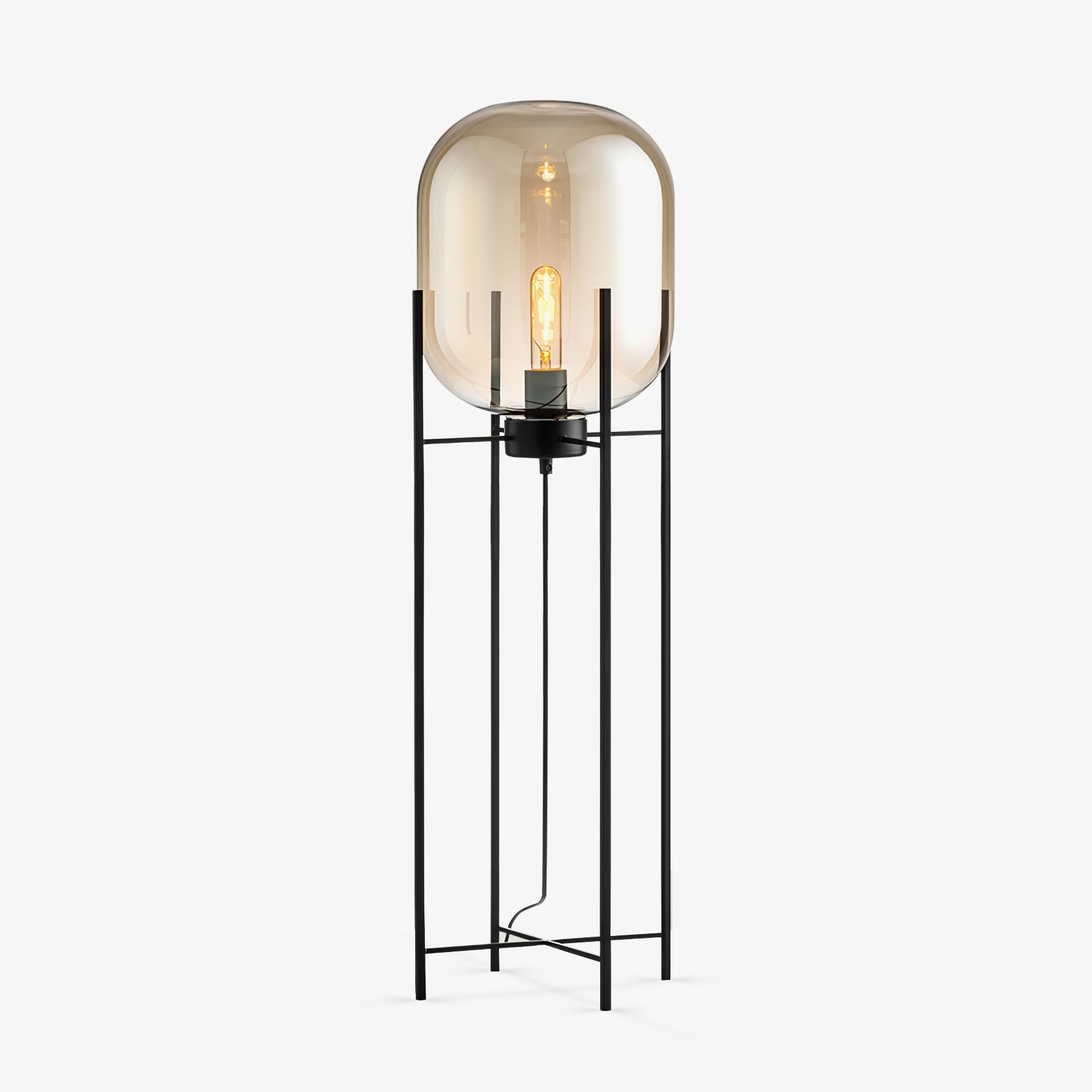 Zevia Glass Industrial Floor lamp - Letslighting