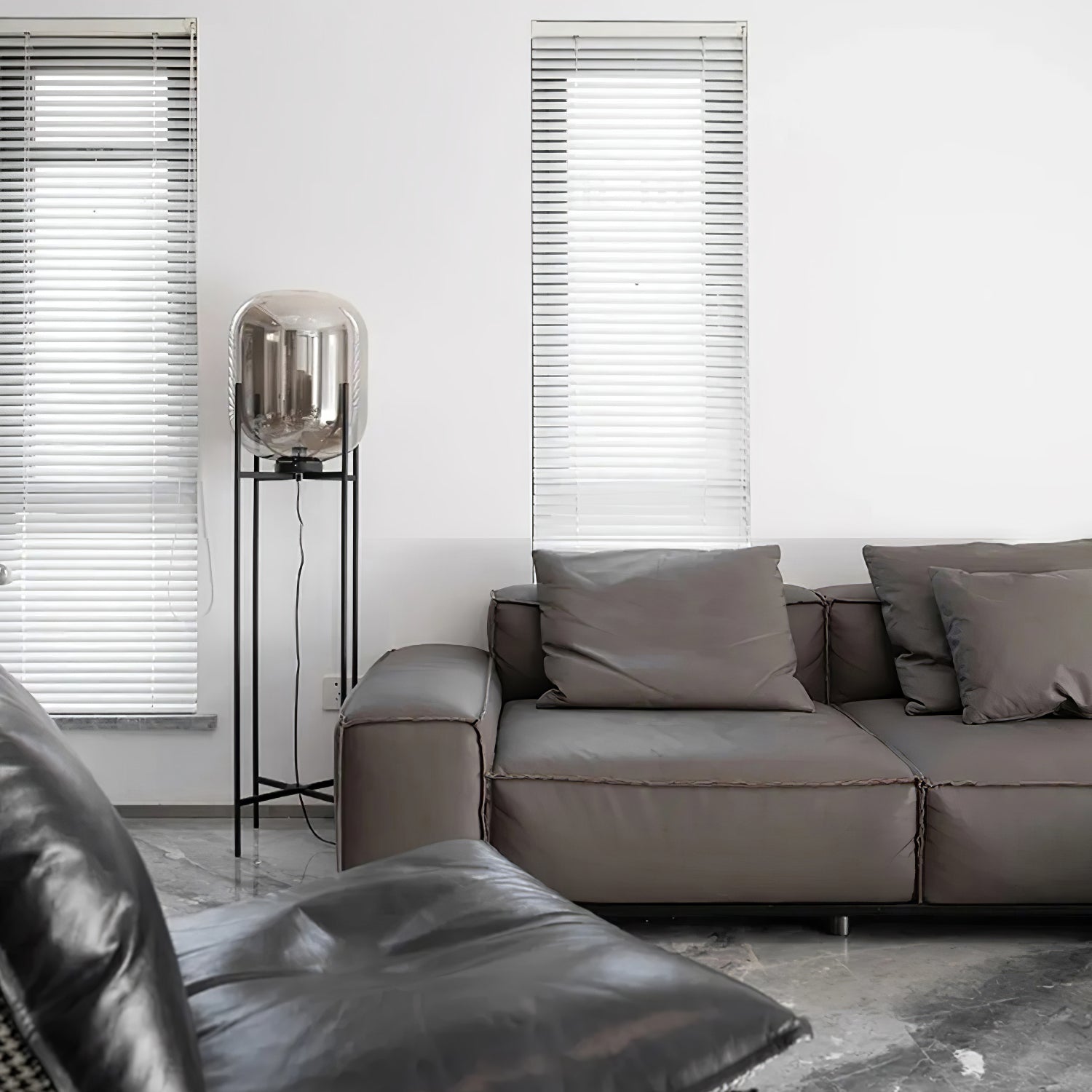 Zevia Glass Industrial Floor lamp - Letslighting